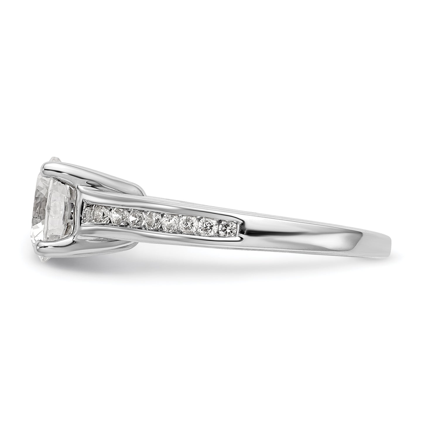 14K White Gold Simulated Diamond Engagement Ring