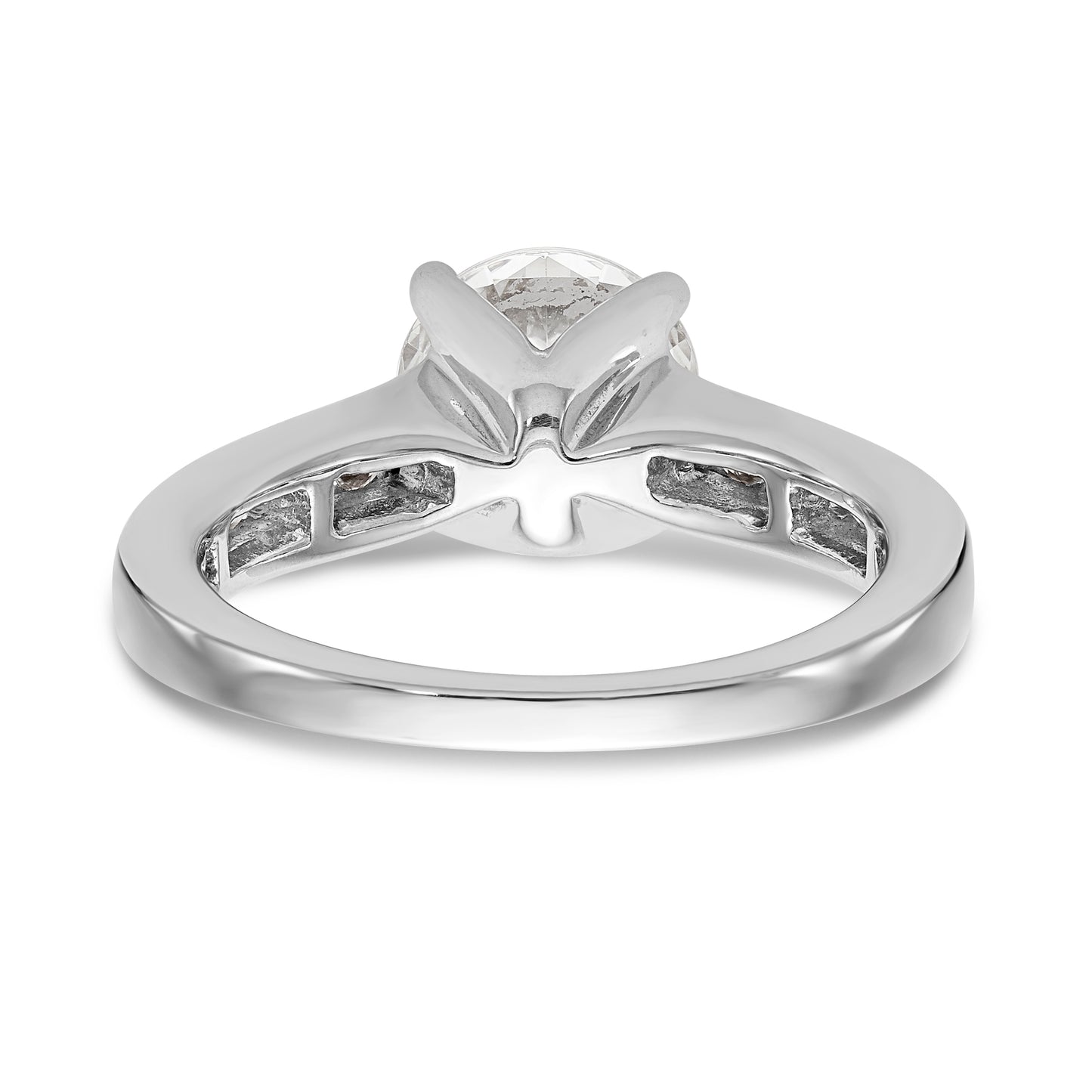 14K White Gold Simulated Diamond Engagement Ring