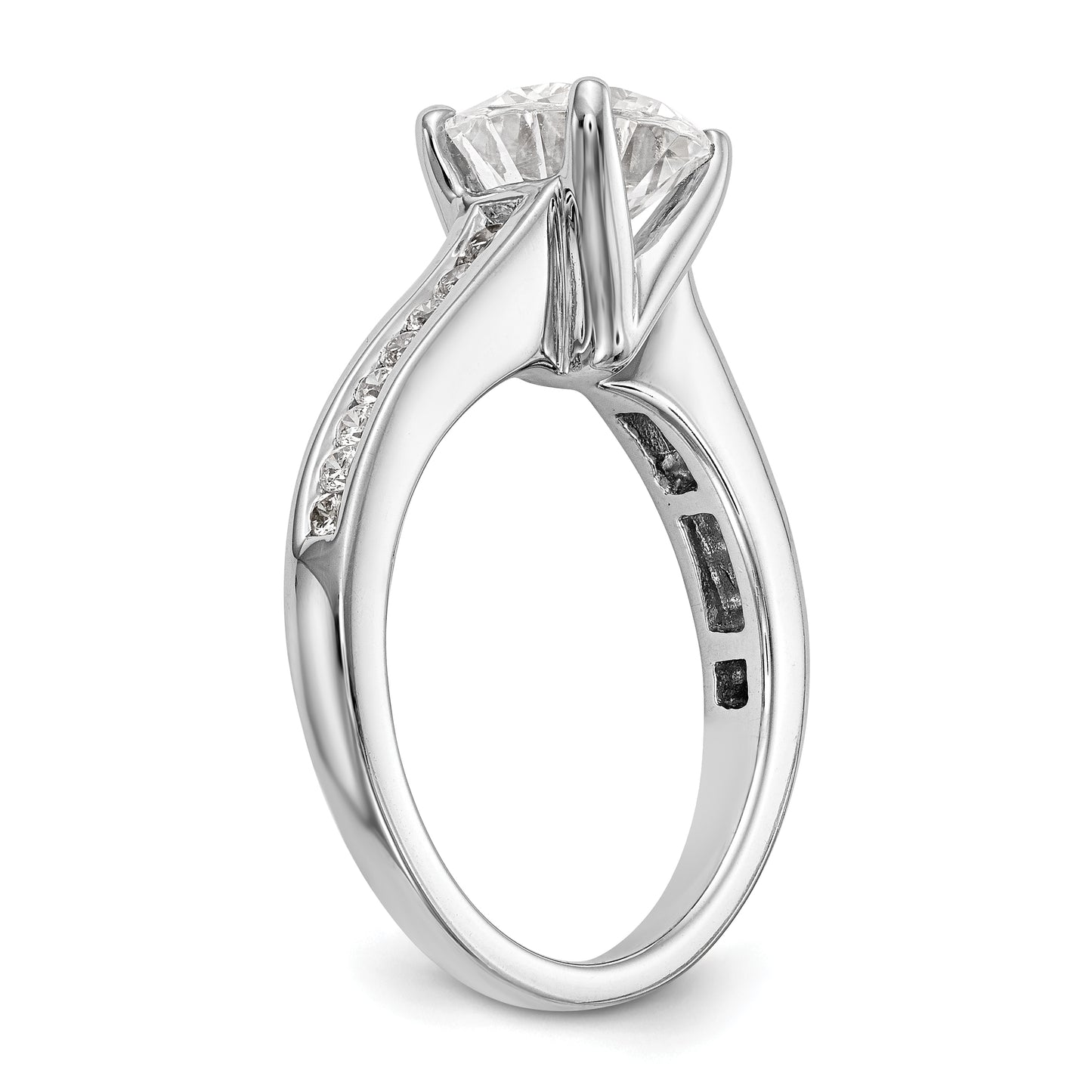 14K White Gold Simulated Diamond Engagement Ring