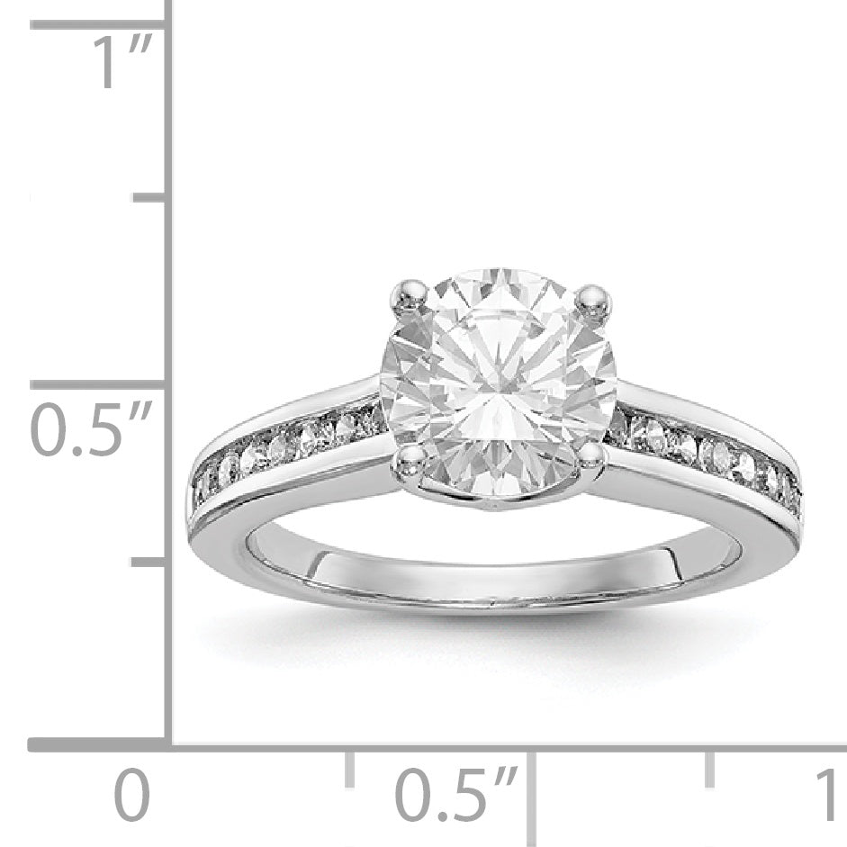 14K White Gold Simulated Diamond Engagement Ring