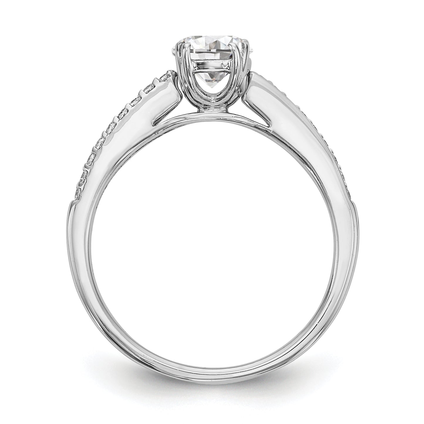 14K White Gold Simulated Diamond Engagement Ring