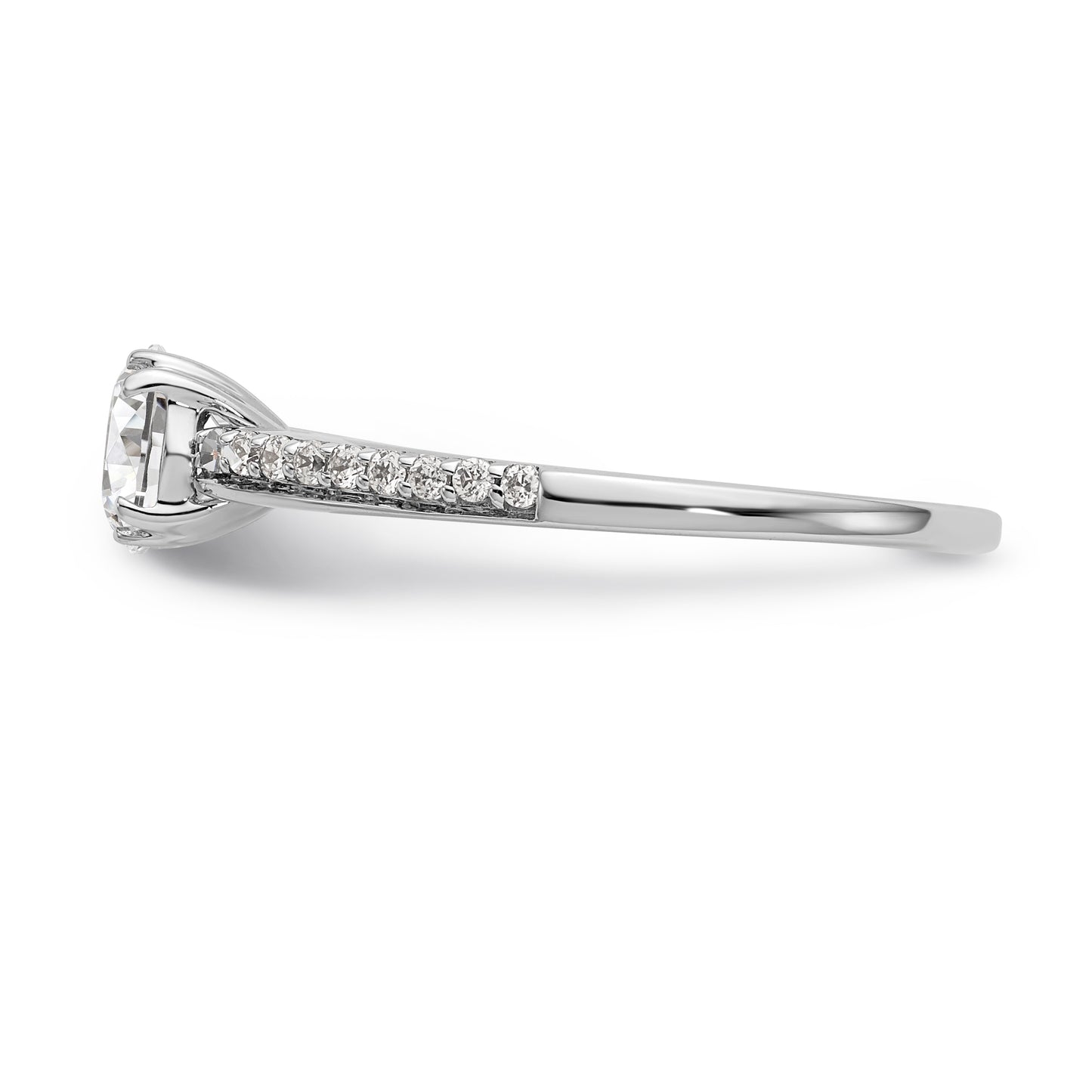 14K White Gold Simulated Diamond Engagement Ring