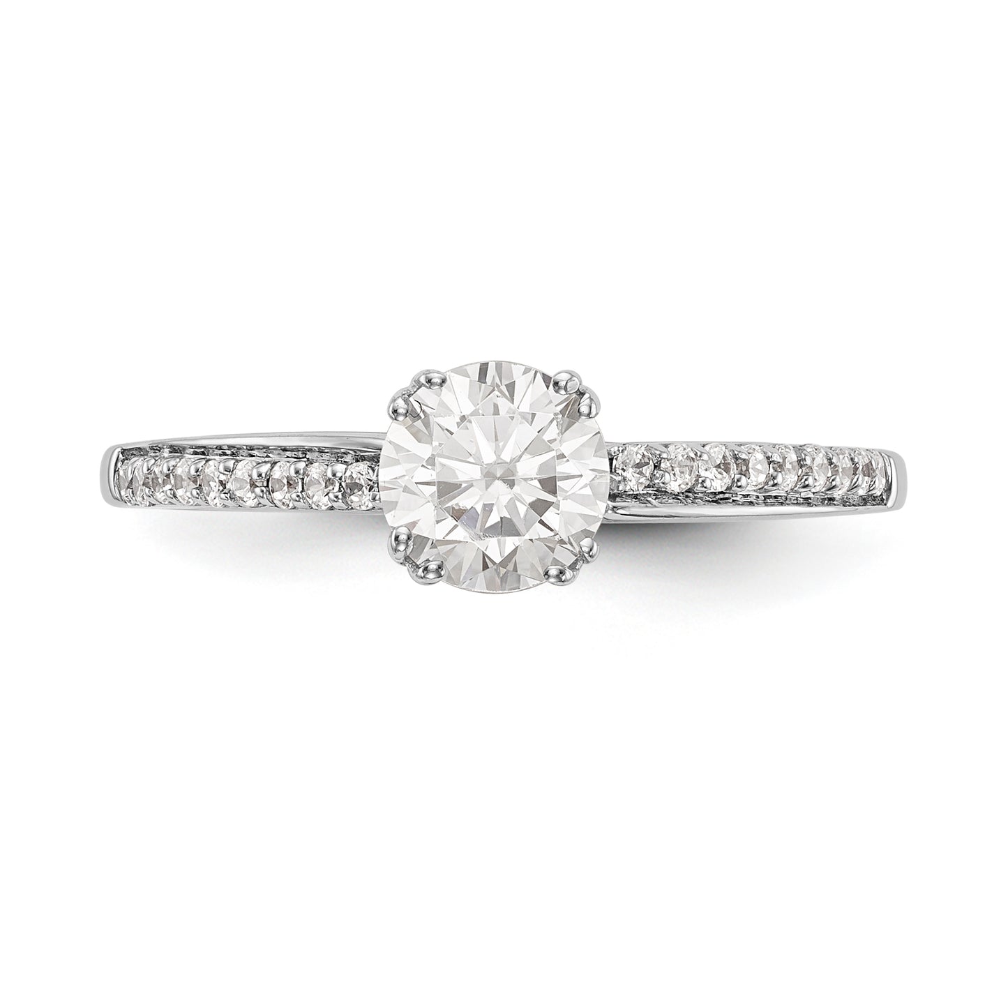 14K White Gold Simulated Diamond Engagement Ring