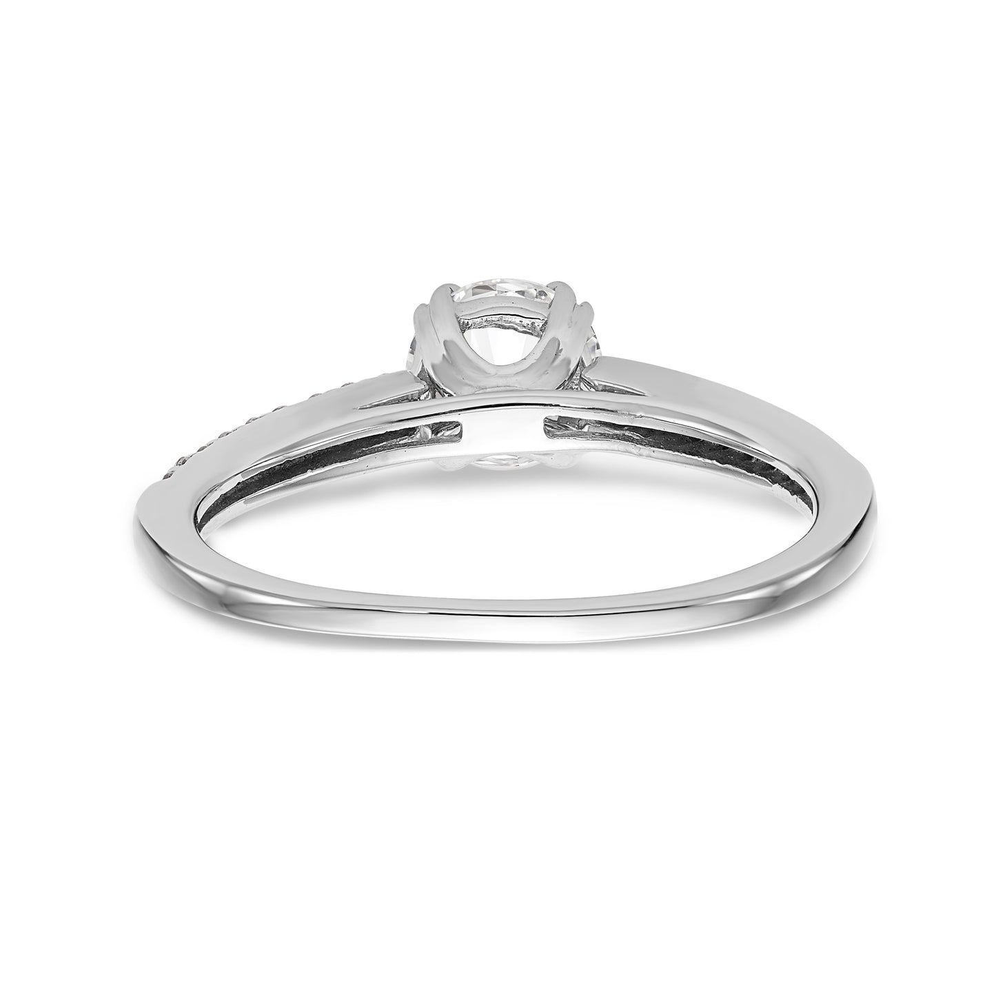 14K White Gold Simulated Diamond Engagement Ring