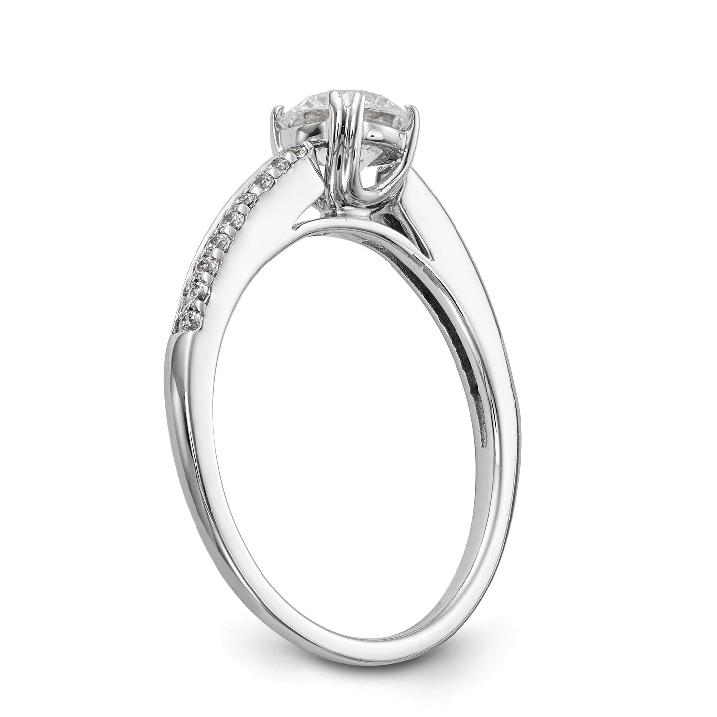 14K White Gold Simulated Diamond Engagement Ring