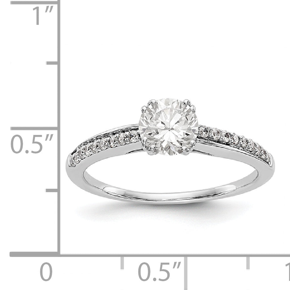 14K White Gold Simulated Diamond Engagement Ring