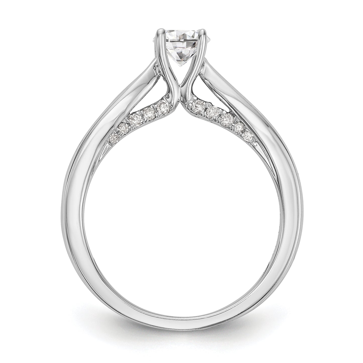 14K White Gold Simulated Diamond Engagement Ring