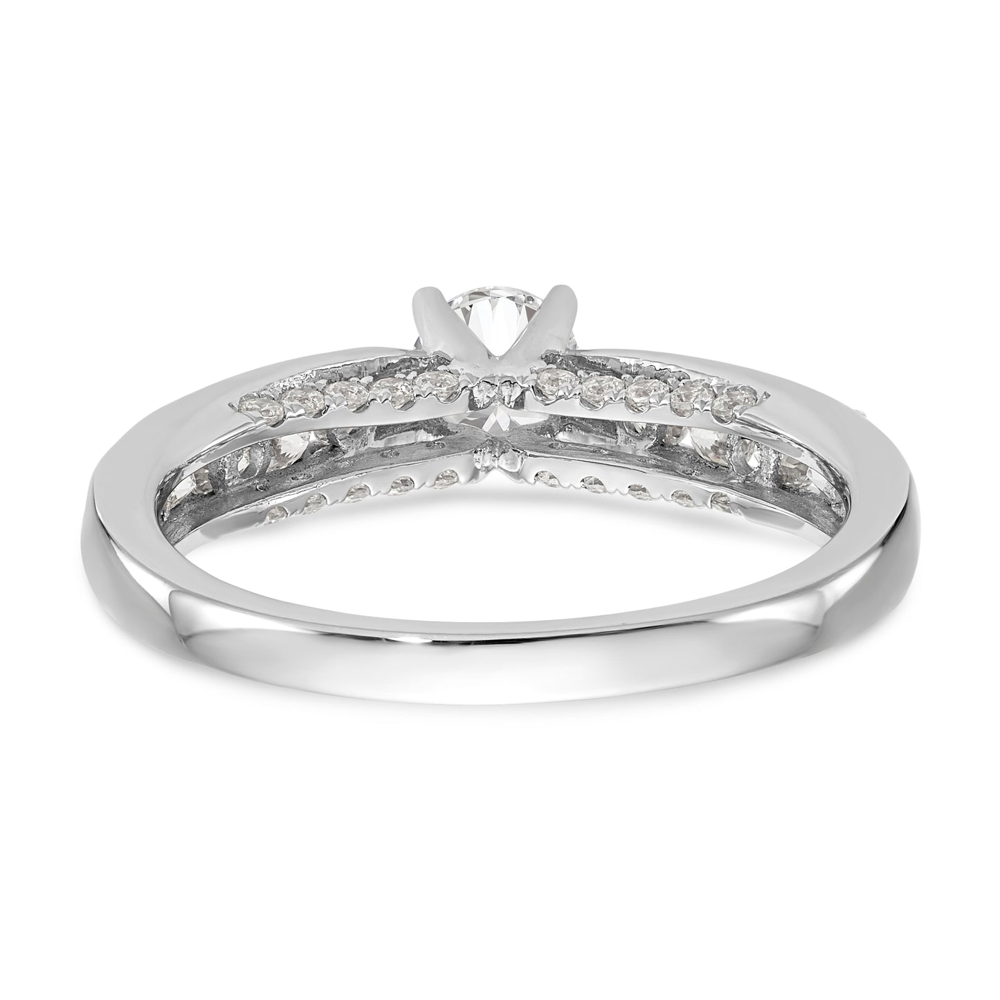 14K White Gold Simulated Diamond Engagement Ring