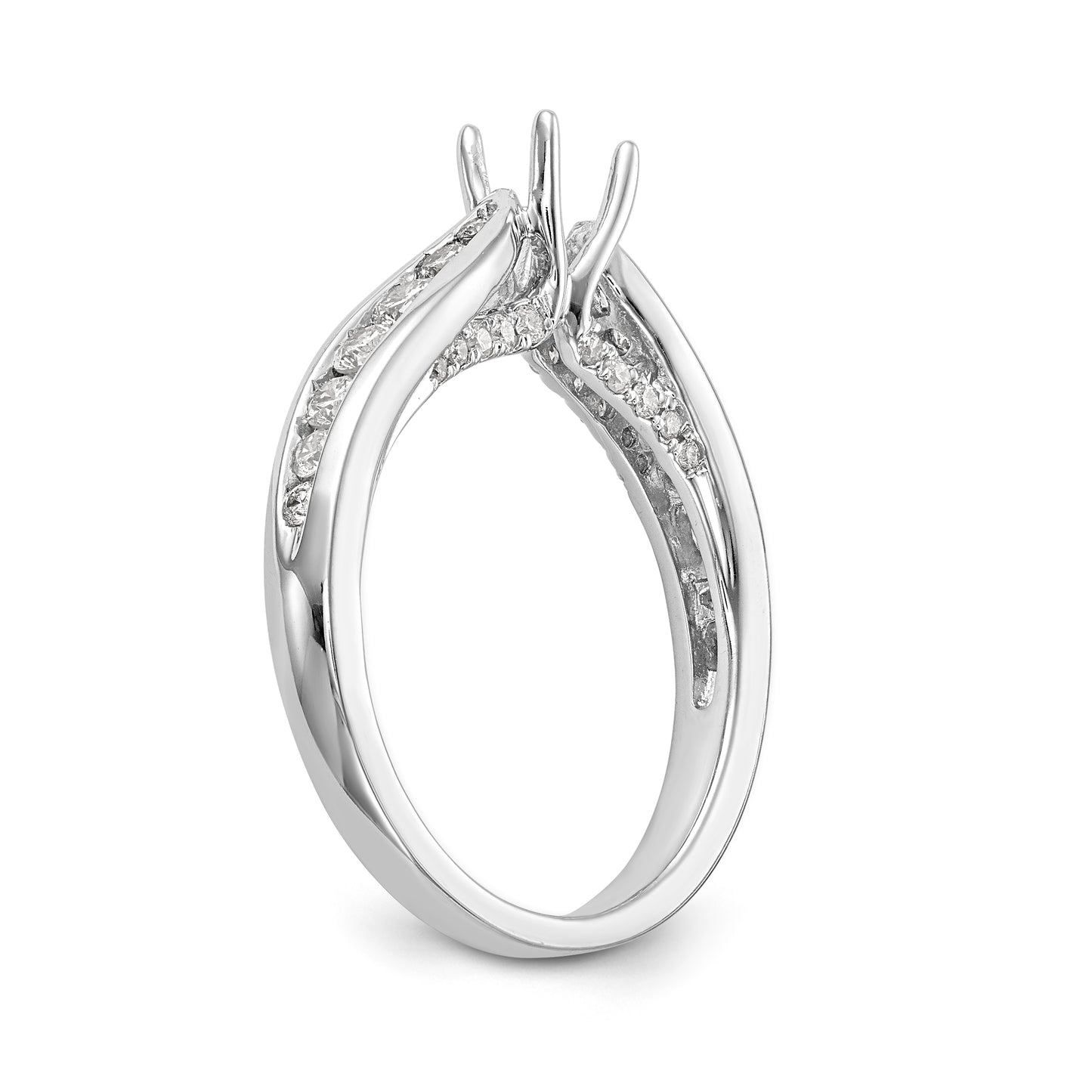 14K White Gold Simulated Diamond Engagement Ring