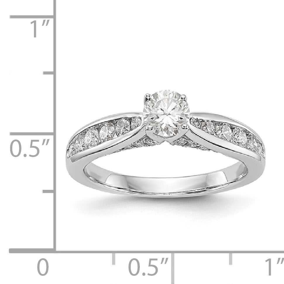 14K White Gold Simulated Diamond Engagement Ring