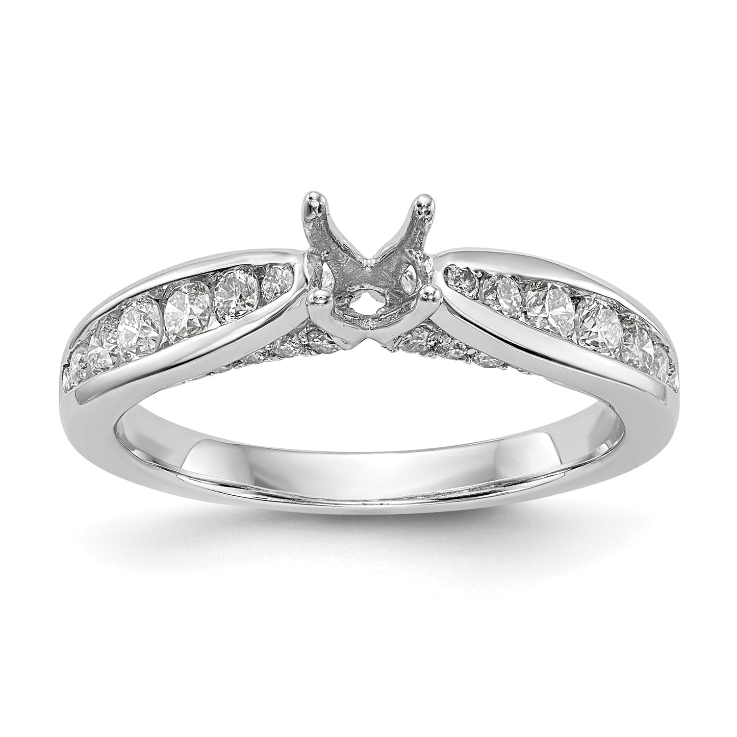 14K White Gold Simulated Diamond Engagement Ring