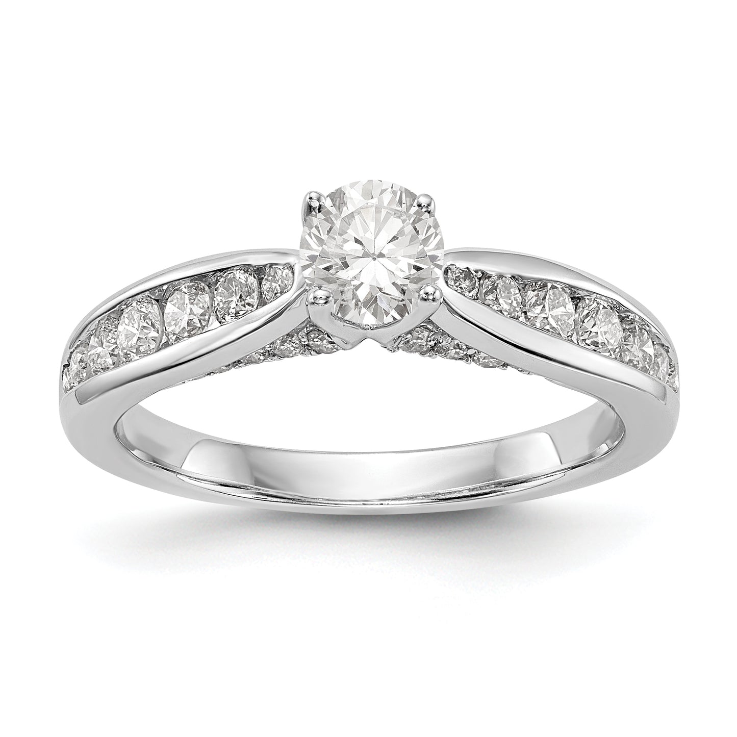 14K White Gold Simulated Diamond Engagement Ring