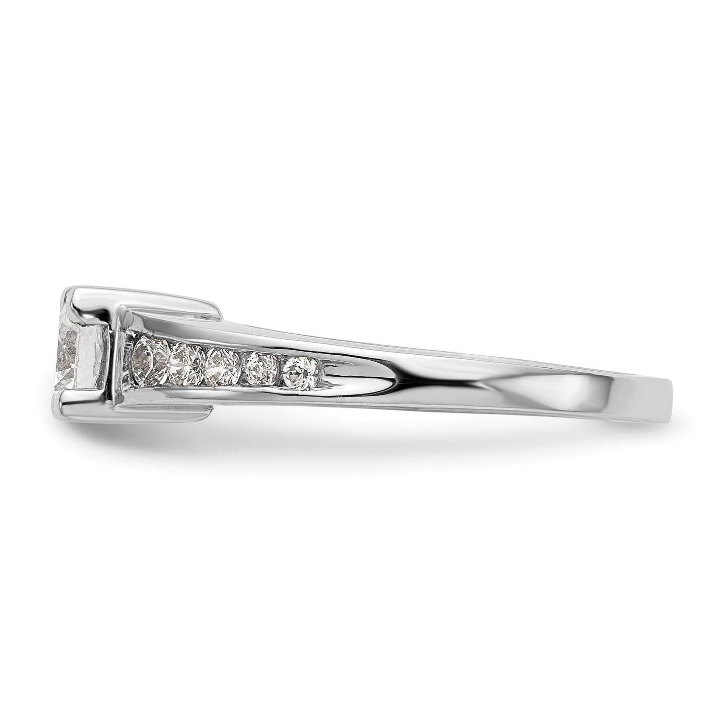 14K White Gold Simulated Diamond Engagement Ring