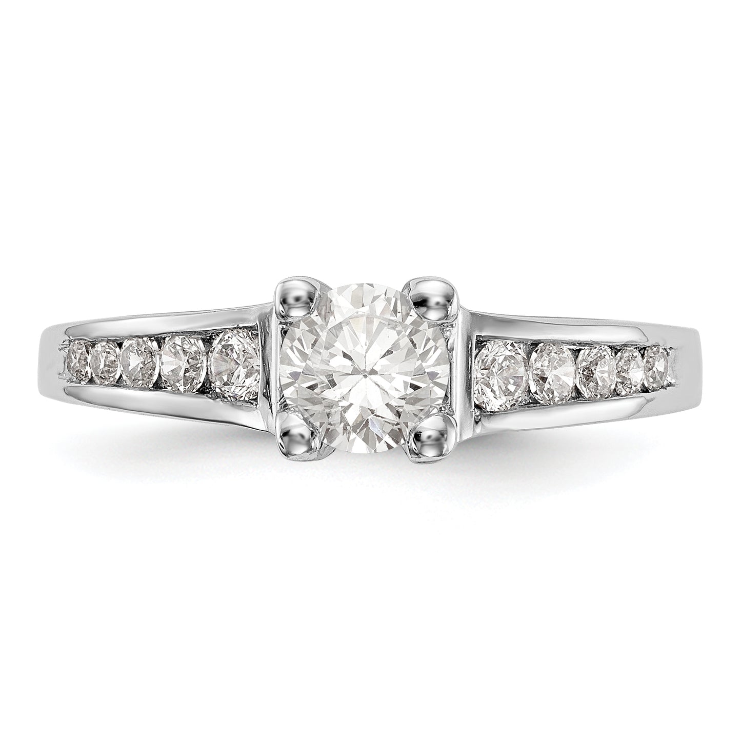 14K White Gold Simulated Diamond Engagement Ring