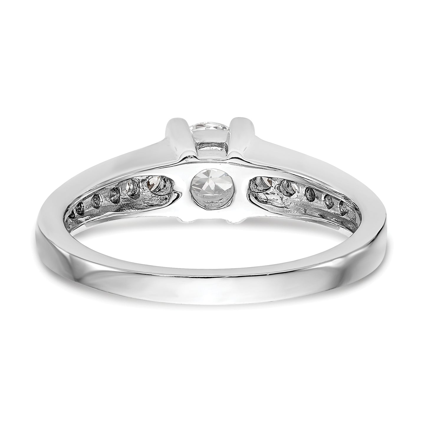 14K White Gold Simulated Diamond Engagement Ring