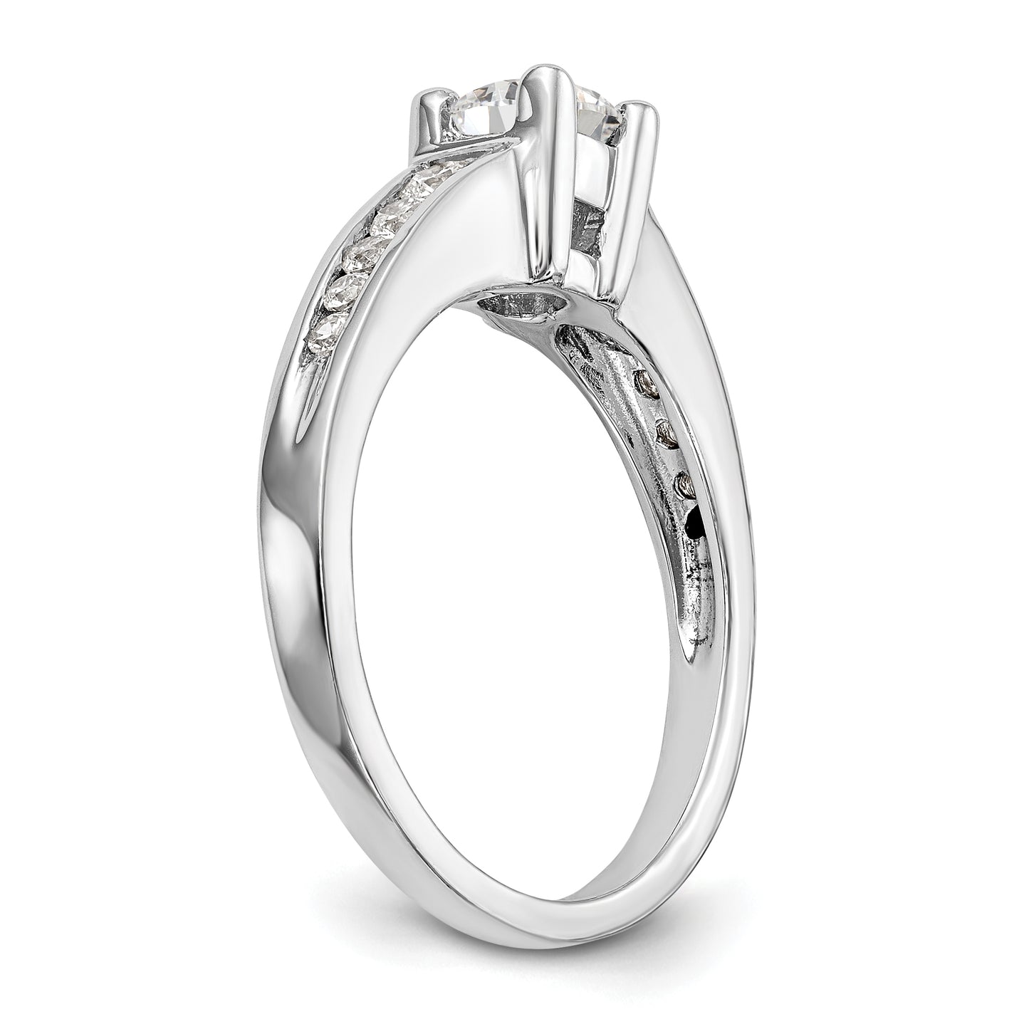 14K White Gold Simulated Diamond Engagement Ring