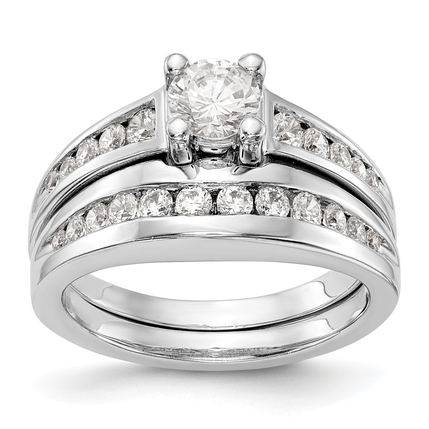 14K White Gold Simulated Diamond Engagement Ring