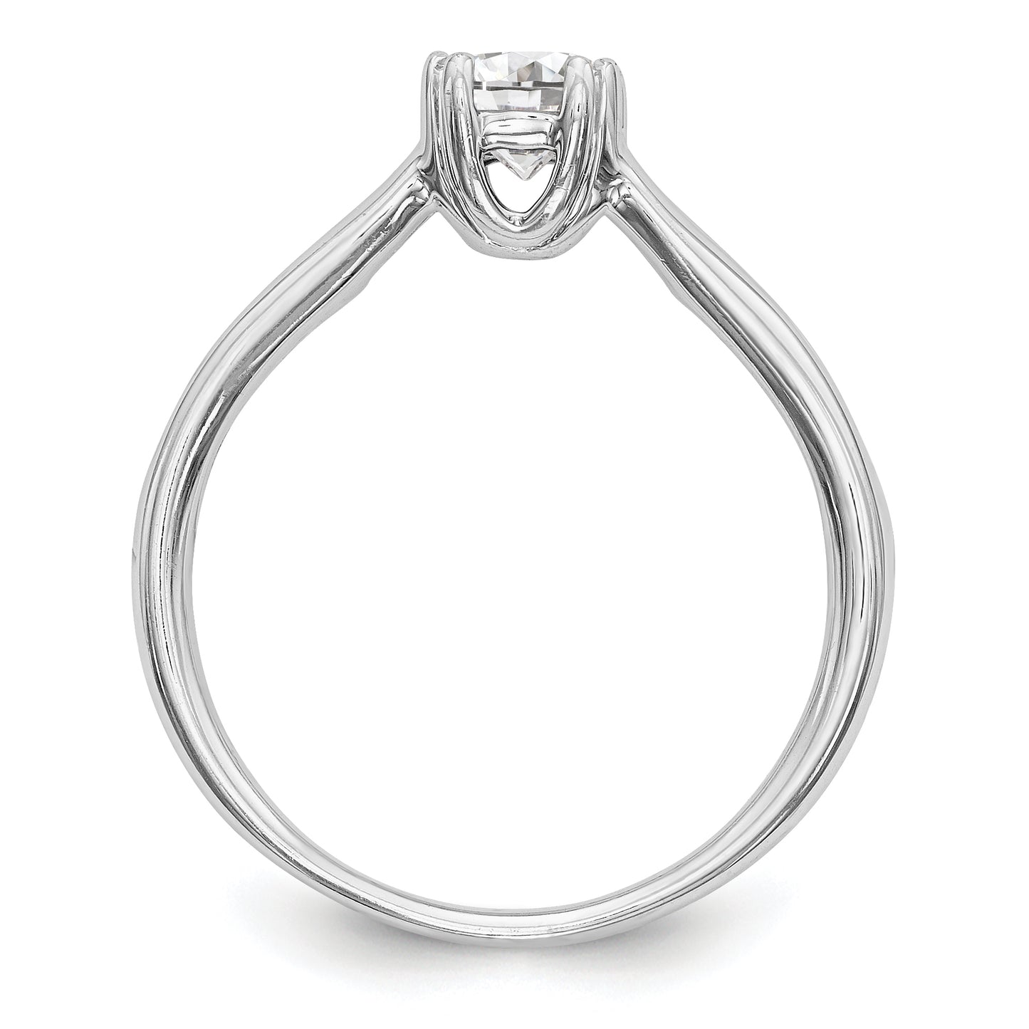 14K White Gold Simulated Diamond Engagement Ring