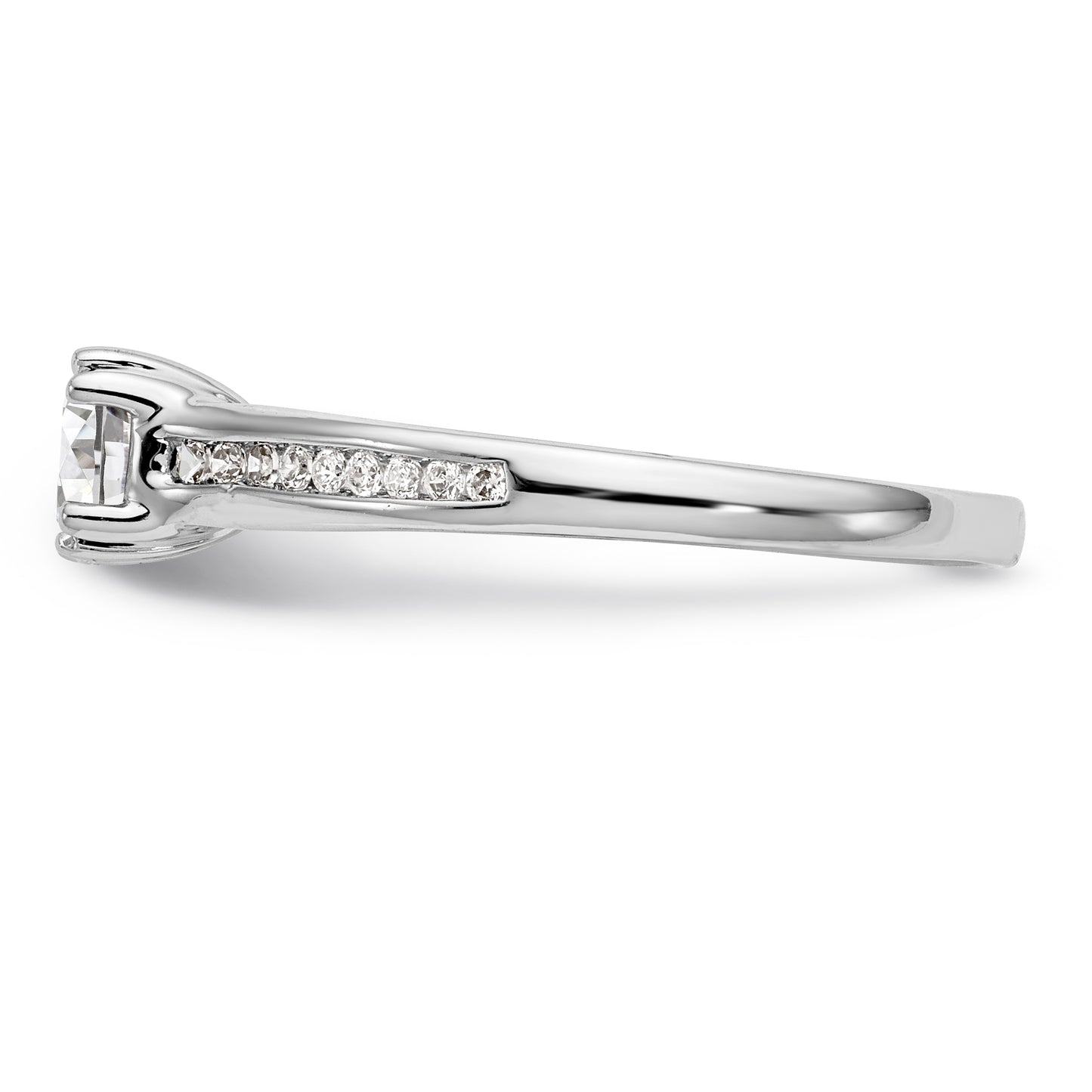14K White Gold Simulated Diamond Engagement Ring