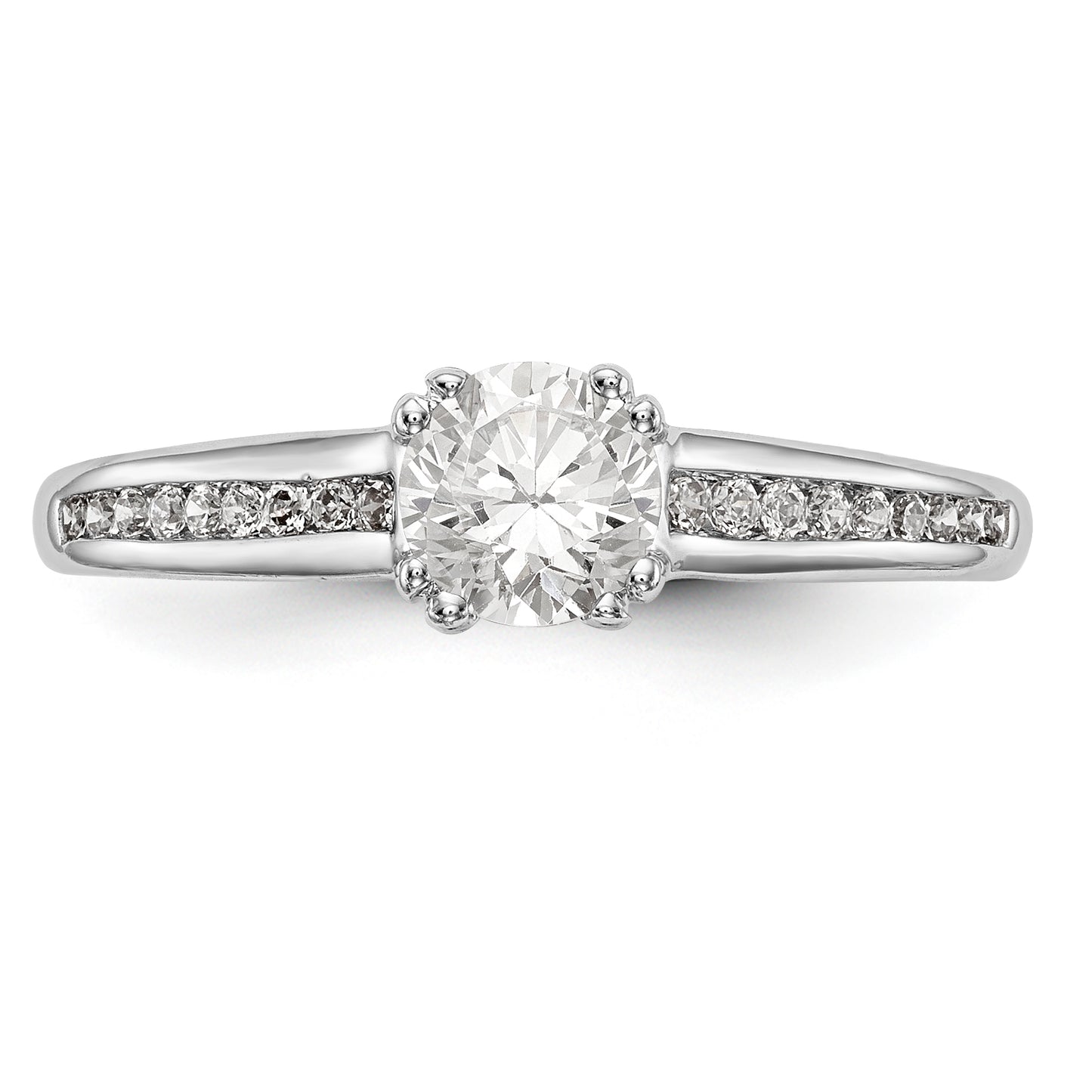 14K White Gold Simulated Diamond Engagement Ring