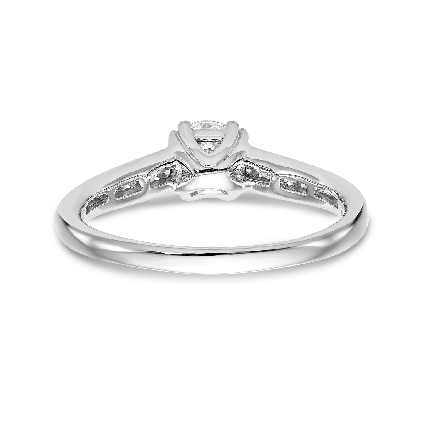 14K White Gold Simulated Diamond Engagement Ring