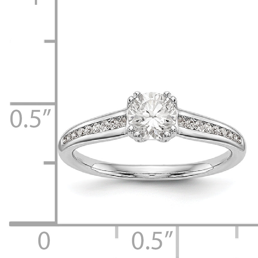 14K White Gold Simulated Diamond Engagement Ring