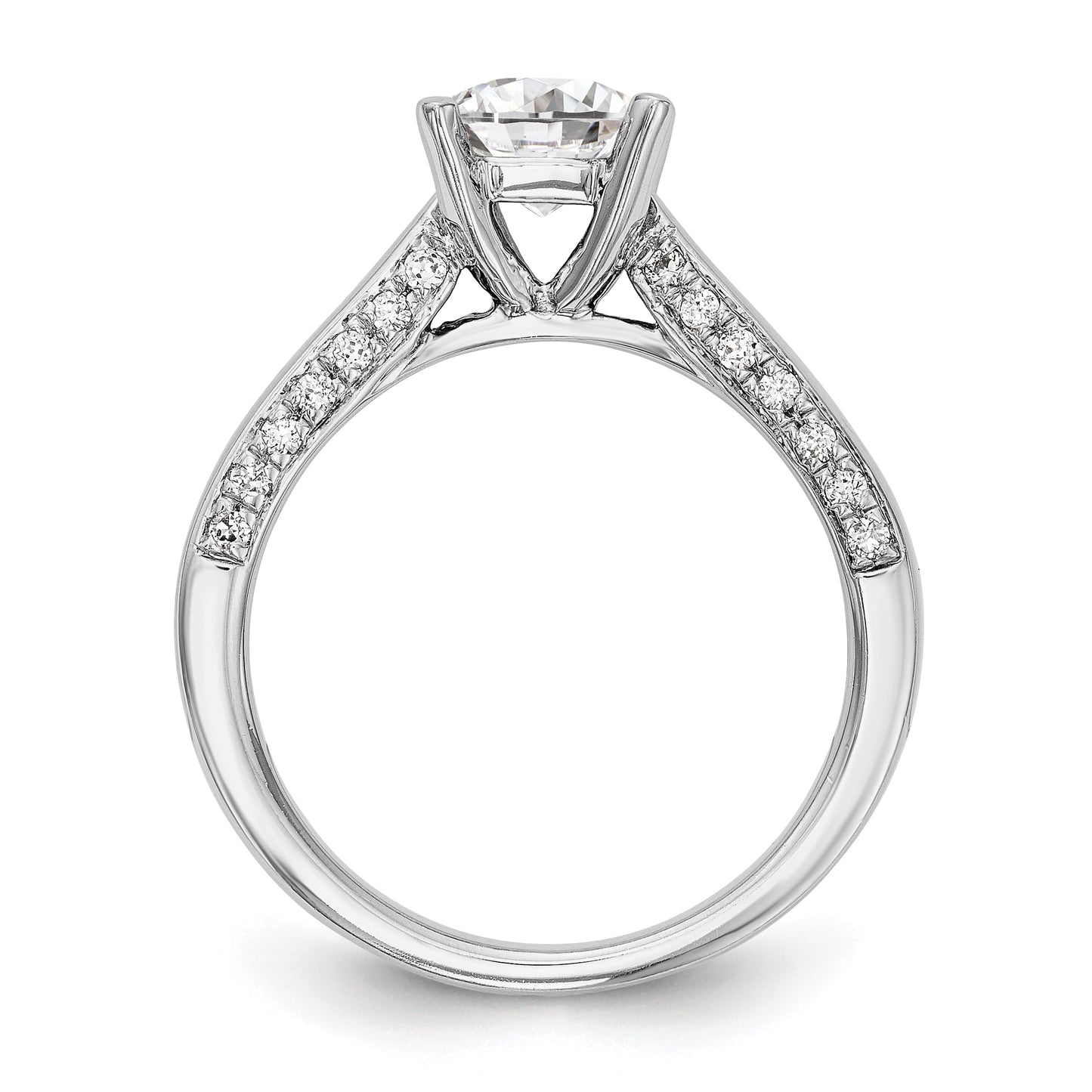 14K White Gold Simulated Diamond Engagement Ring