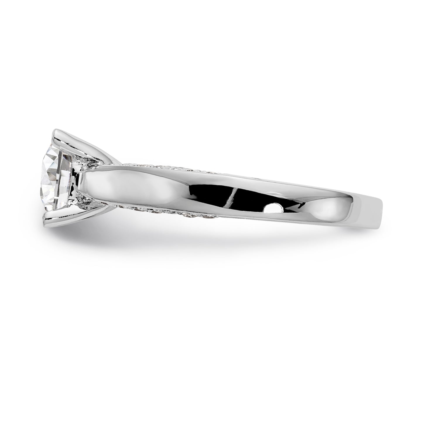 14K White Gold Simulated Diamond Engagement Ring