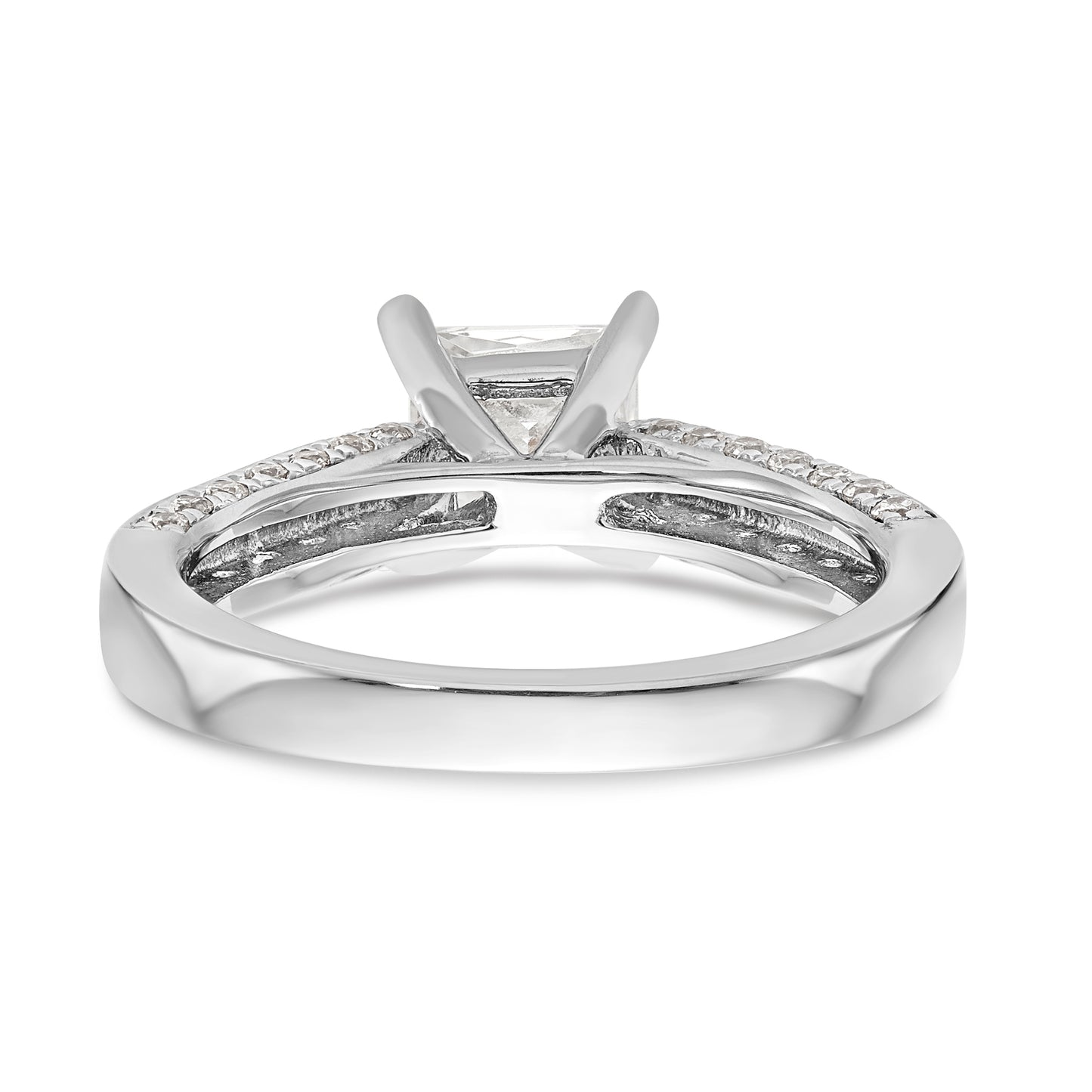 14K White Gold Simulated Diamond Engagement Ring