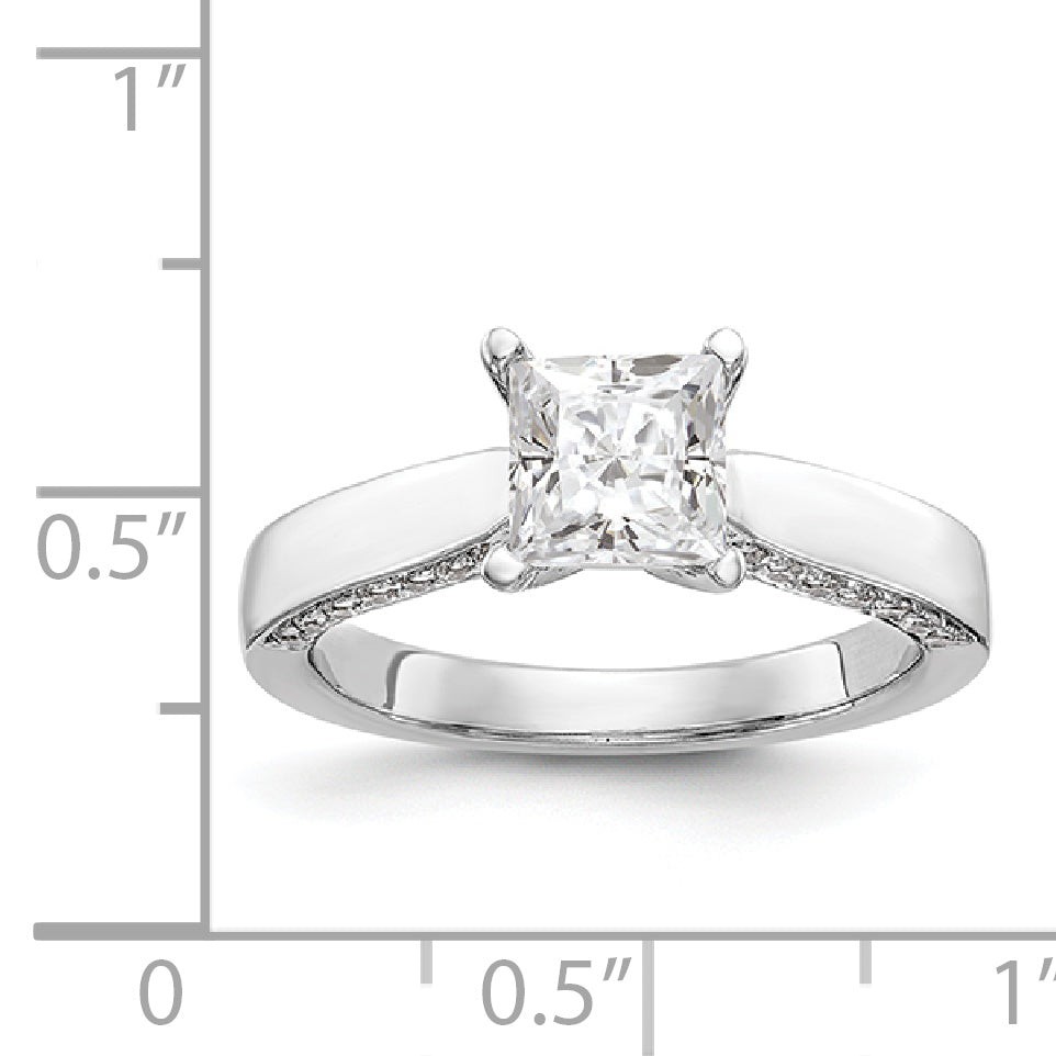 14K White Gold Simulated Diamond Engagement Ring