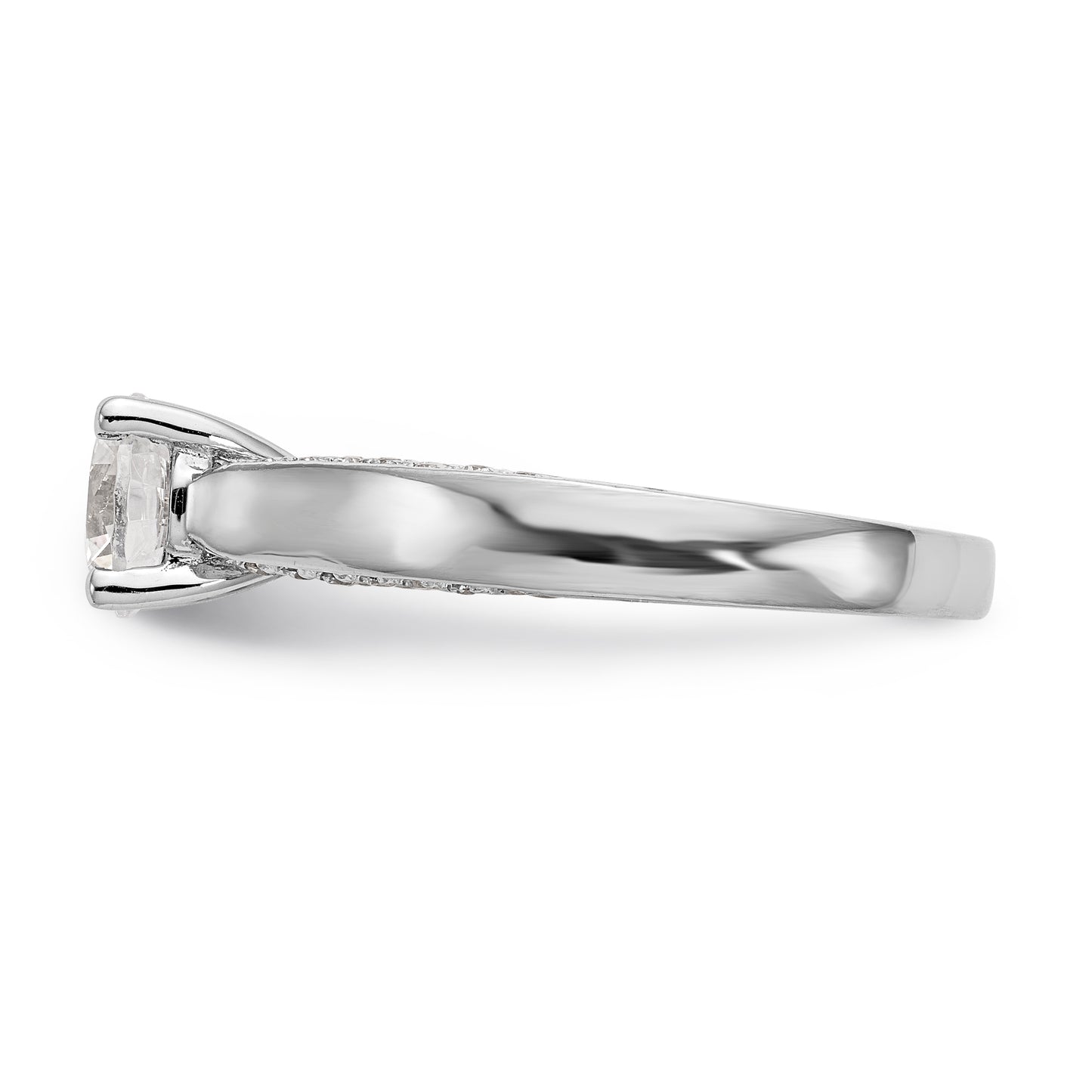 14K White Gold Simulated Diamond Engagement Ring