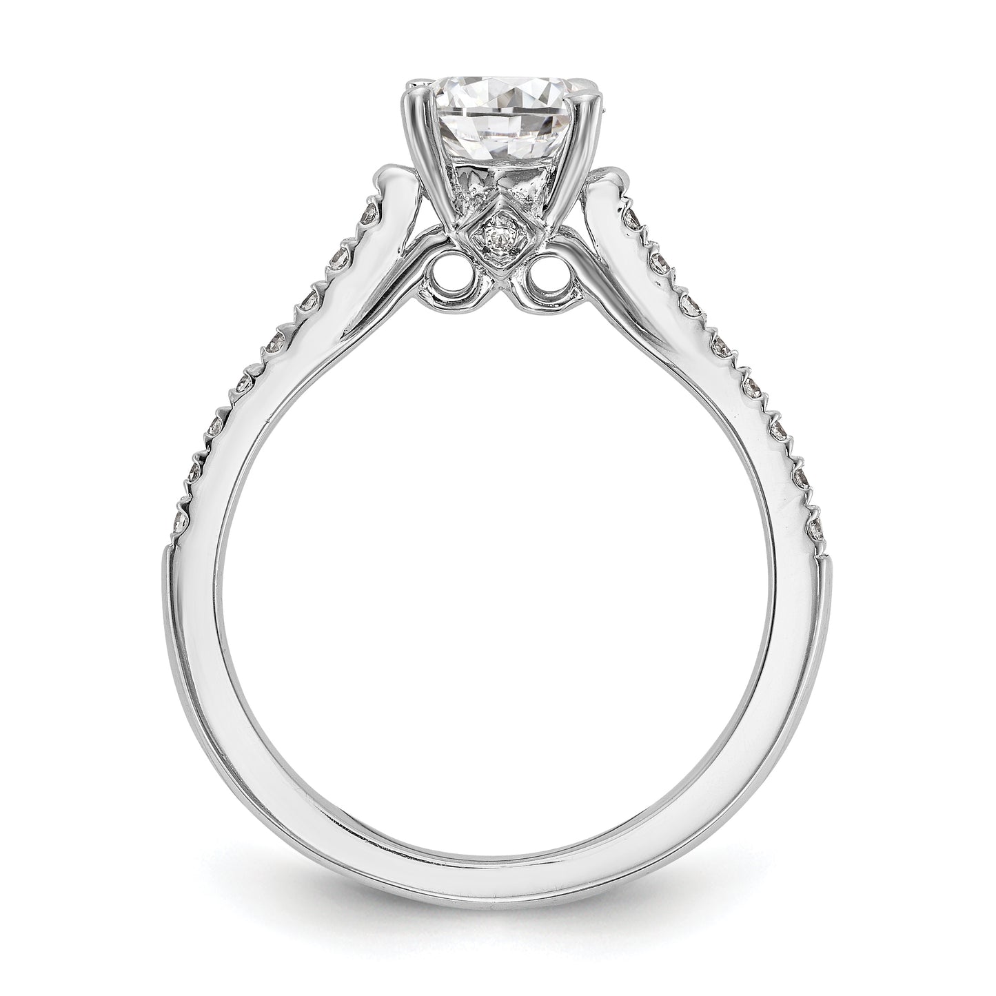 14K White Gold Simulated Diamond Engagement Ring