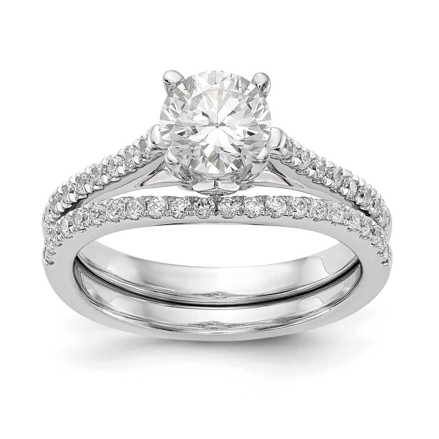 14K White Gold Simulated Diamond Engagement Ring