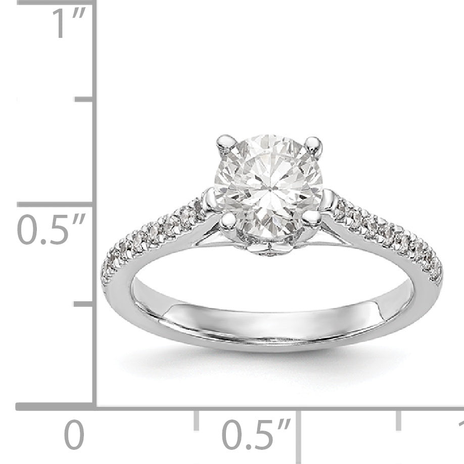 14K White Gold Simulated Diamond Engagement Ring
