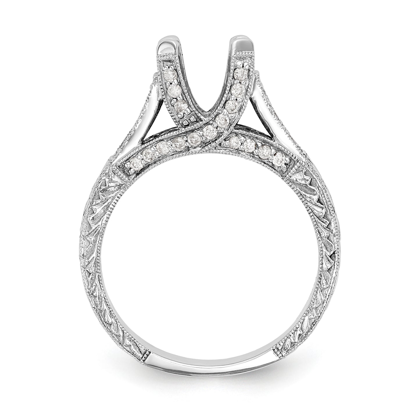 14K White Gold Simulated Diamond Engagement Ring