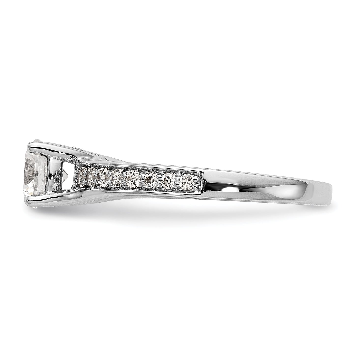 14K White Gold Simulated Diamond Engagement Ring