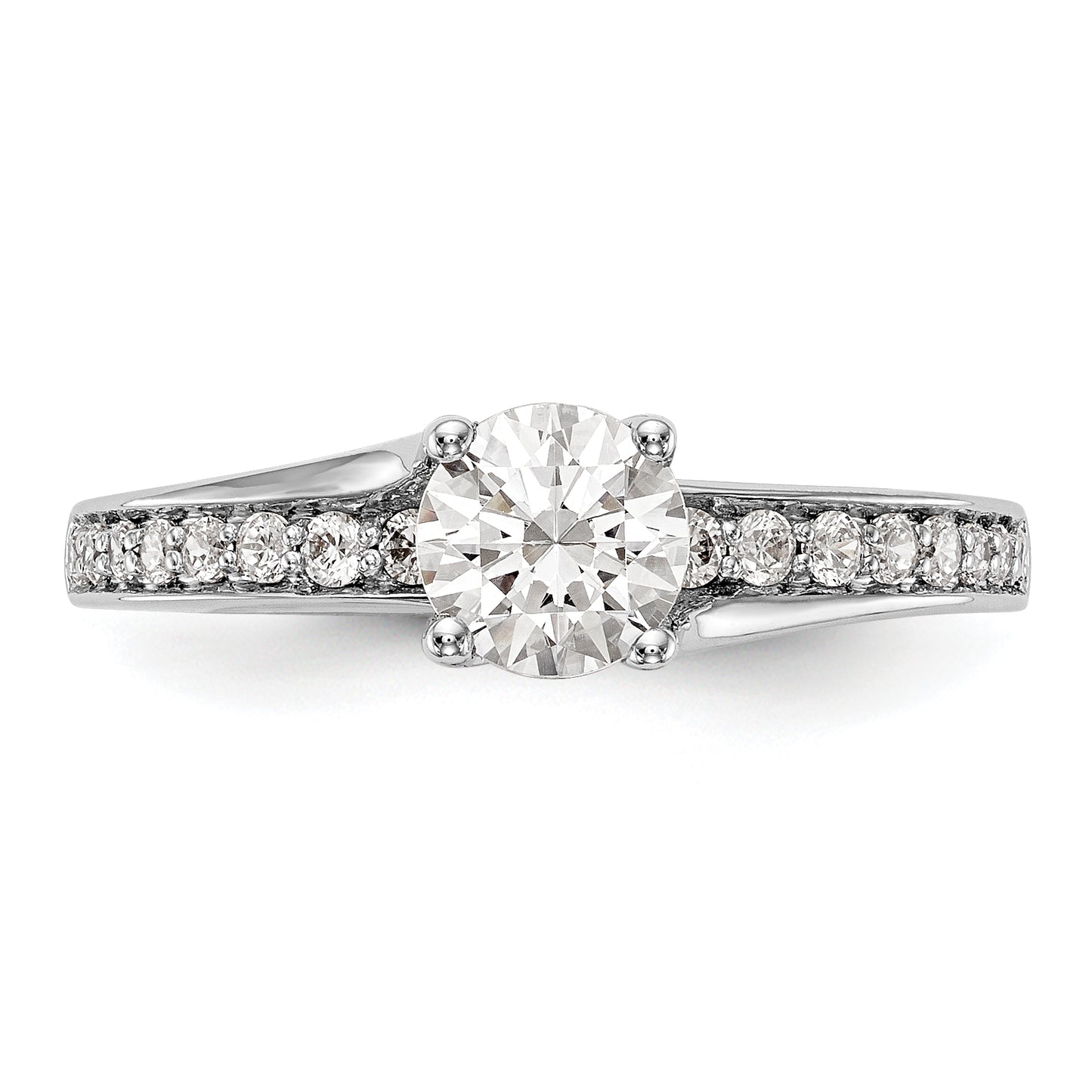 14K White Gold Simulated Diamond Engagement Ring