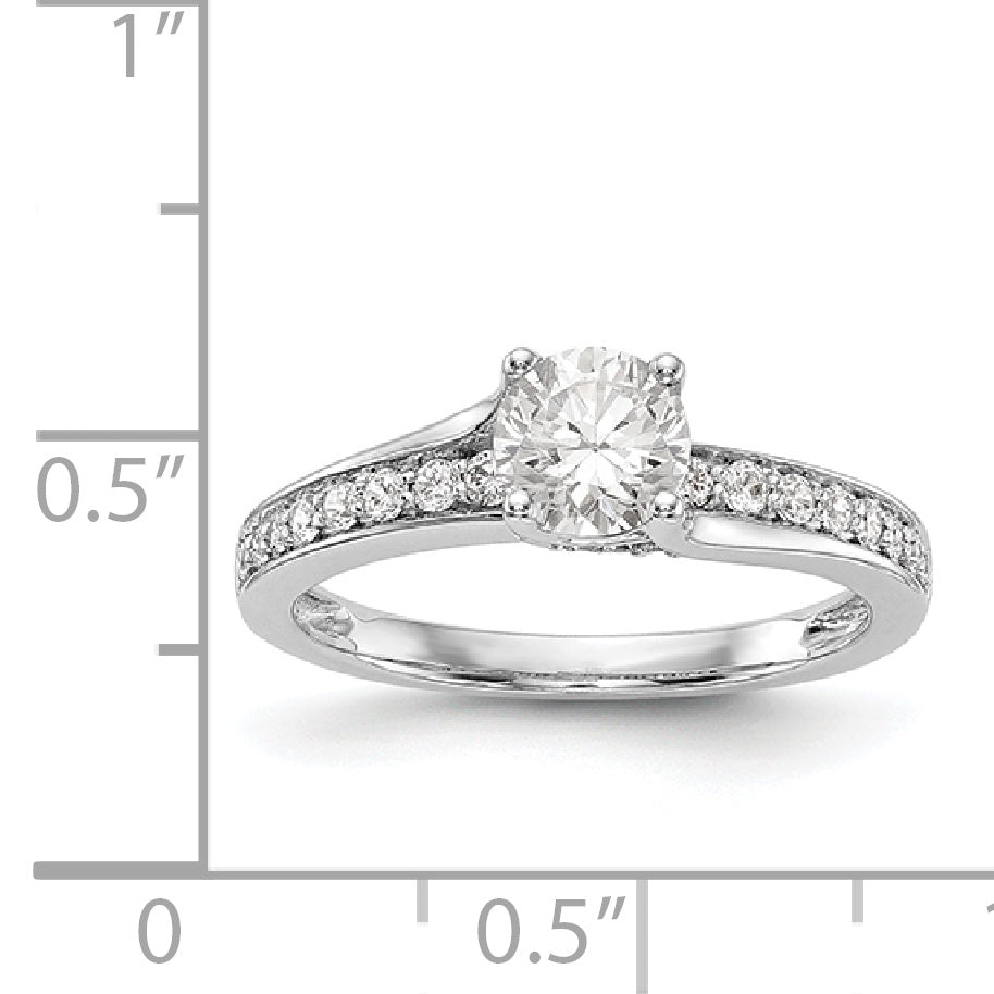 14K White Gold Simulated Diamond Engagement Ring