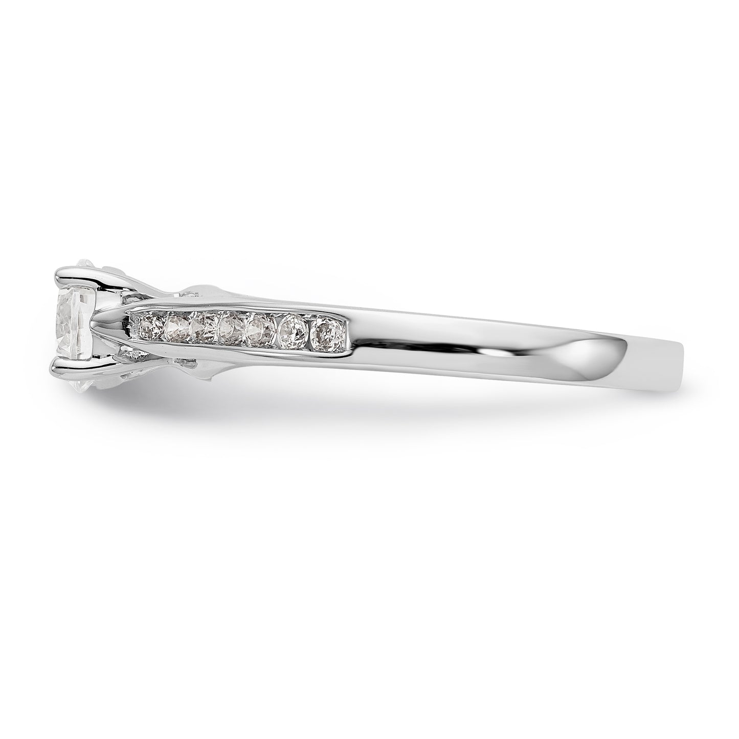 14K White Gold Simulated Diamond Engagement Ring