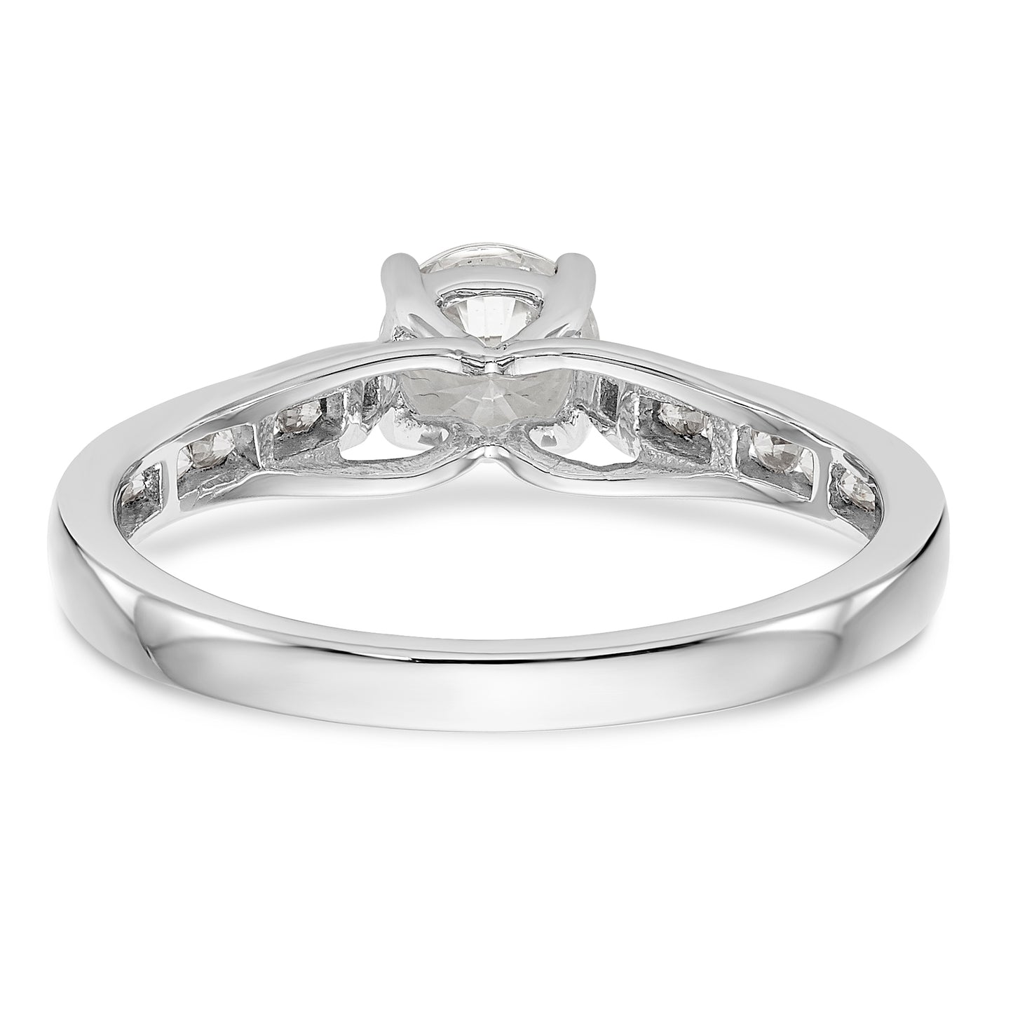14K White Gold Simulated Diamond Engagement Ring