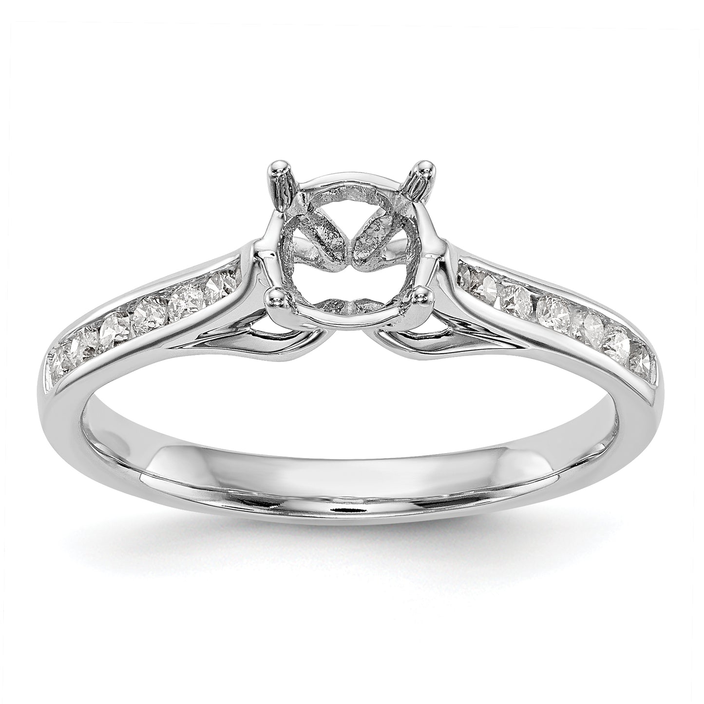 14K White Gold Simulated Diamond Engagement Ring