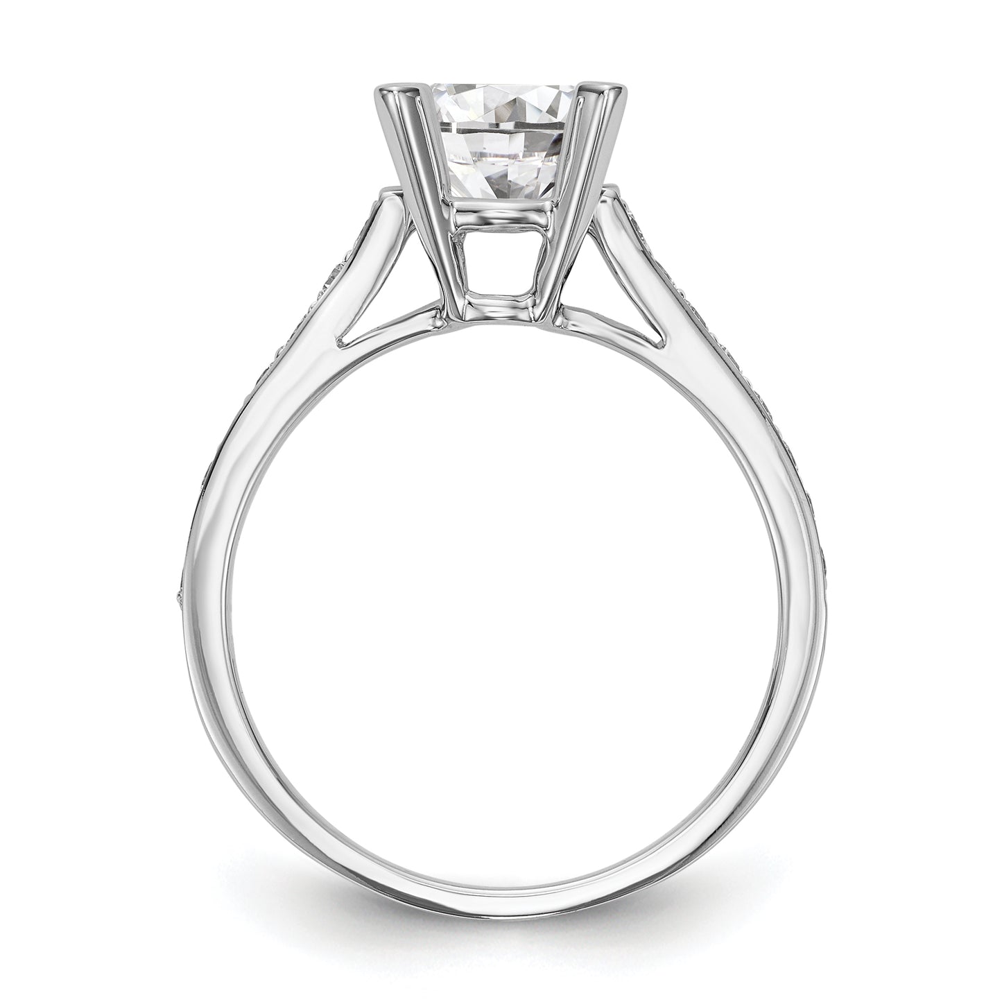 14K White Gold Simulated Diamond Engagement Ring
