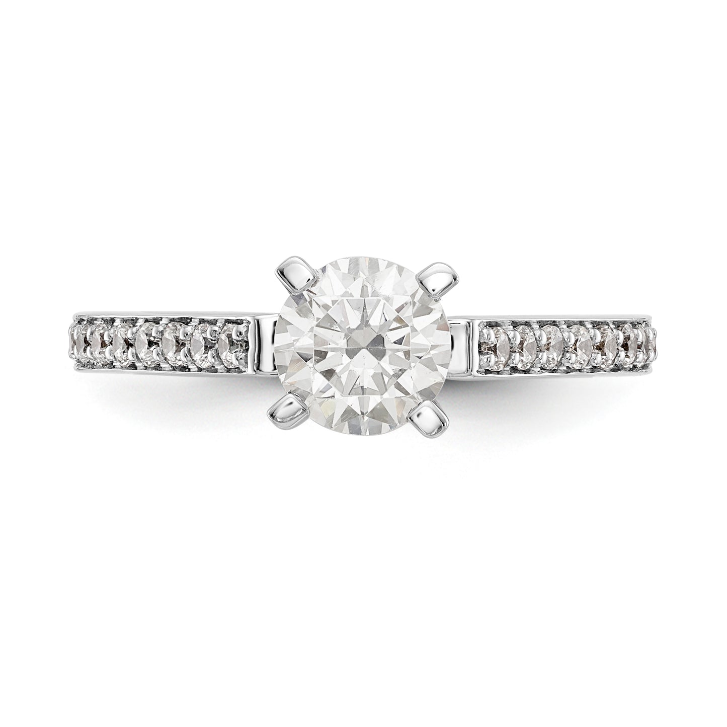 14K White Gold Simulated Diamond Engagement Ring