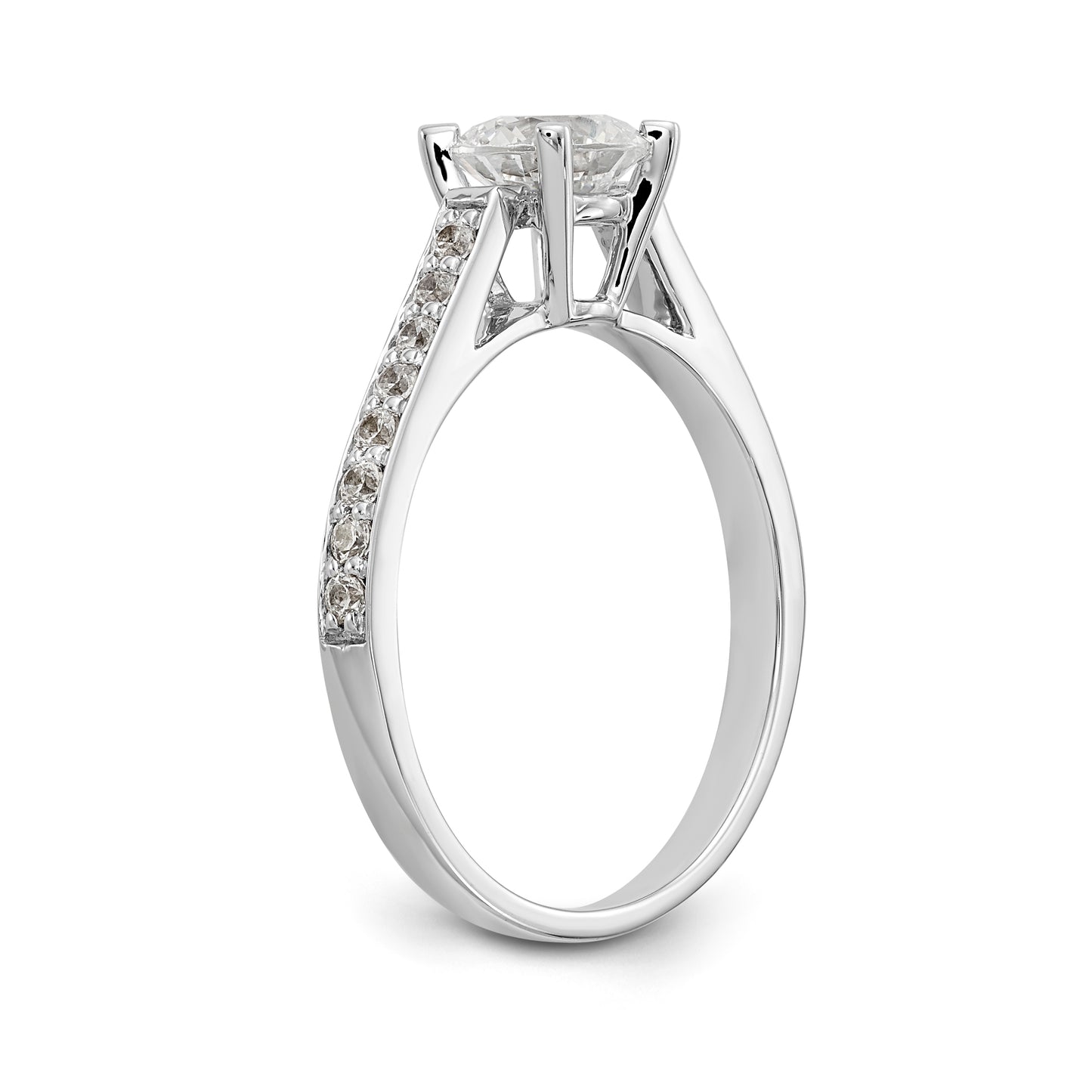 14K White Gold Simulated Diamond Engagement Ring