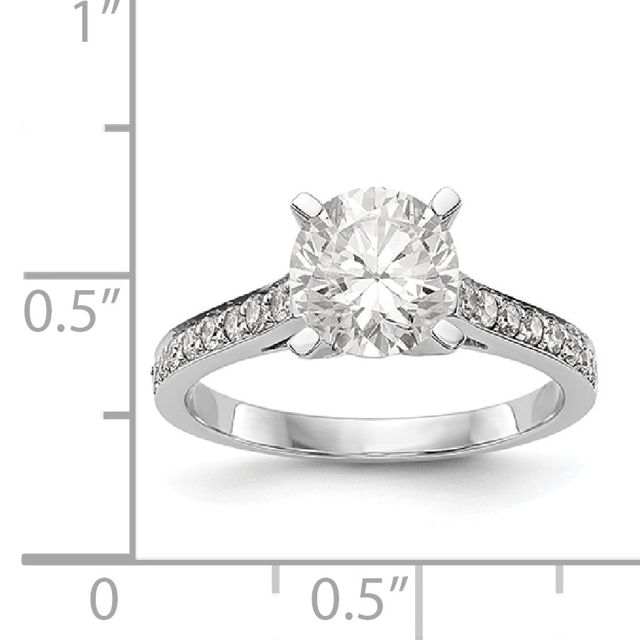 14K White Gold Simulated Diamond Engagement Ring