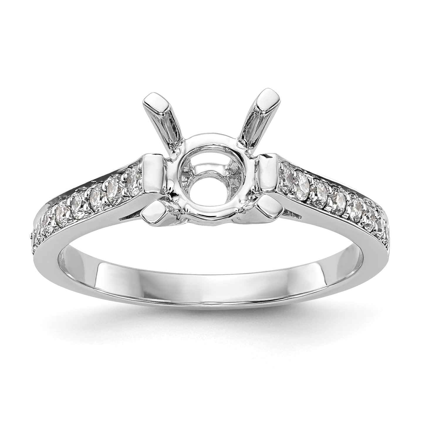 14K White Gold Simulated Diamond Engagement Ring