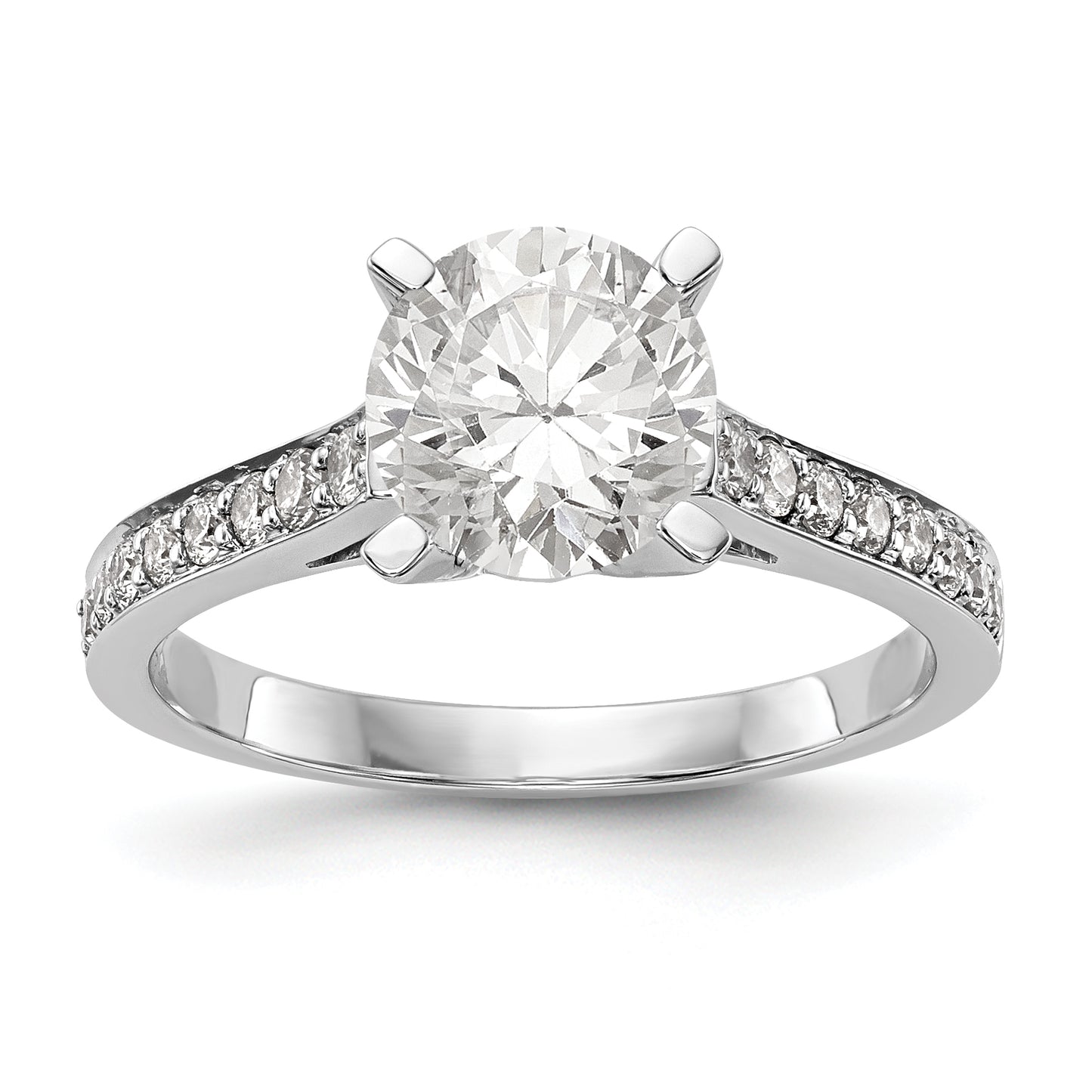 14K White Gold Simulated Diamond Engagement Ring