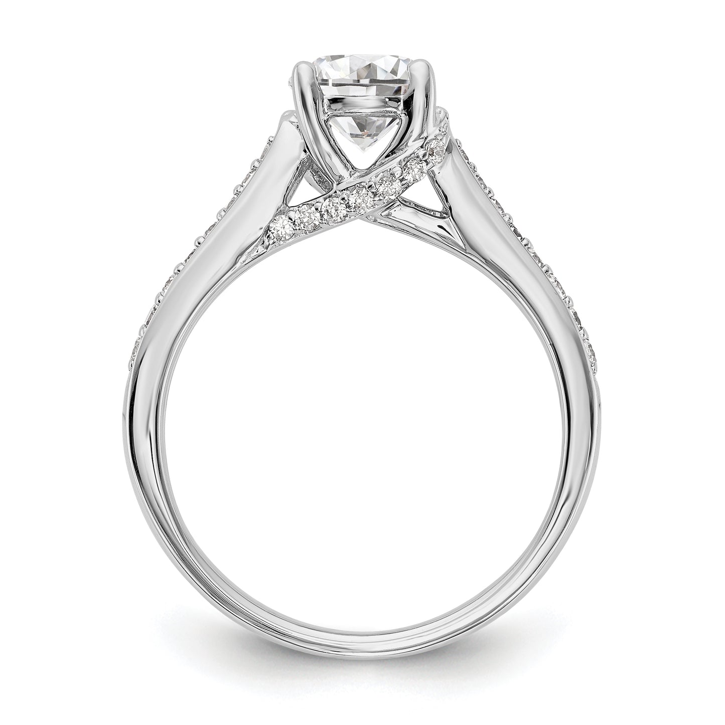 14K White Gold Simulated Diamond Engagement Ring