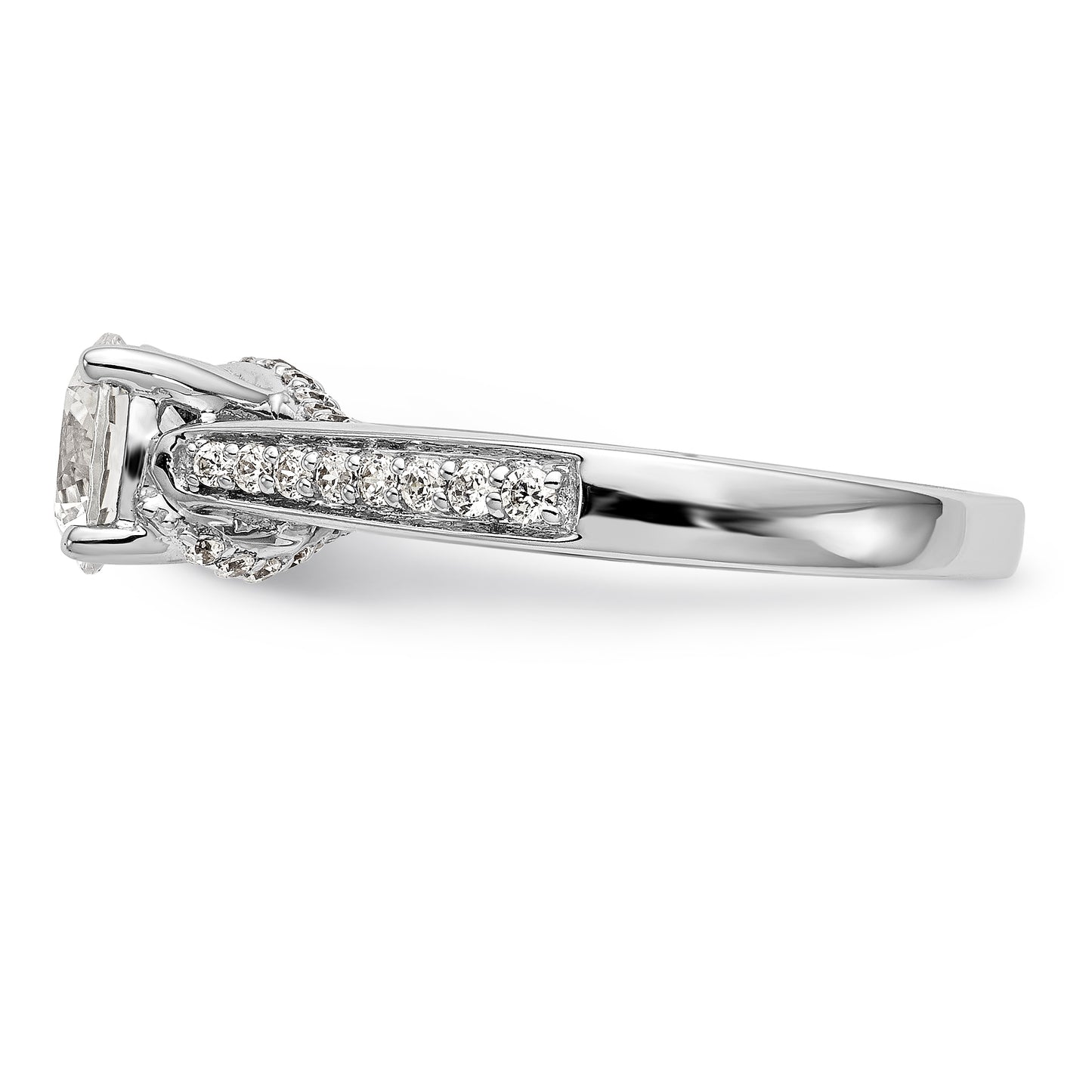 14K White Gold Simulated Diamond Engagement Ring