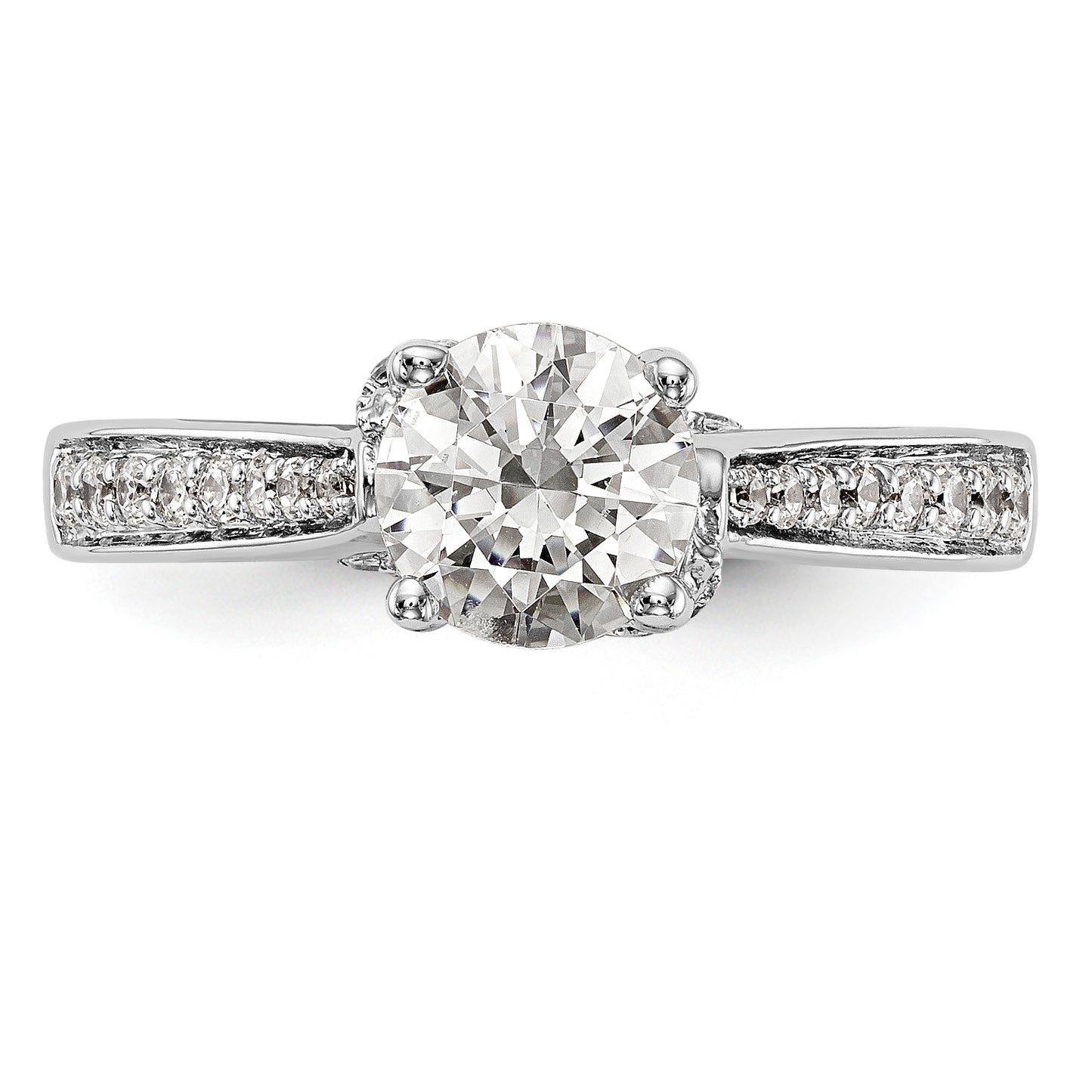 14K White Gold Simulated Diamond Engagement Ring